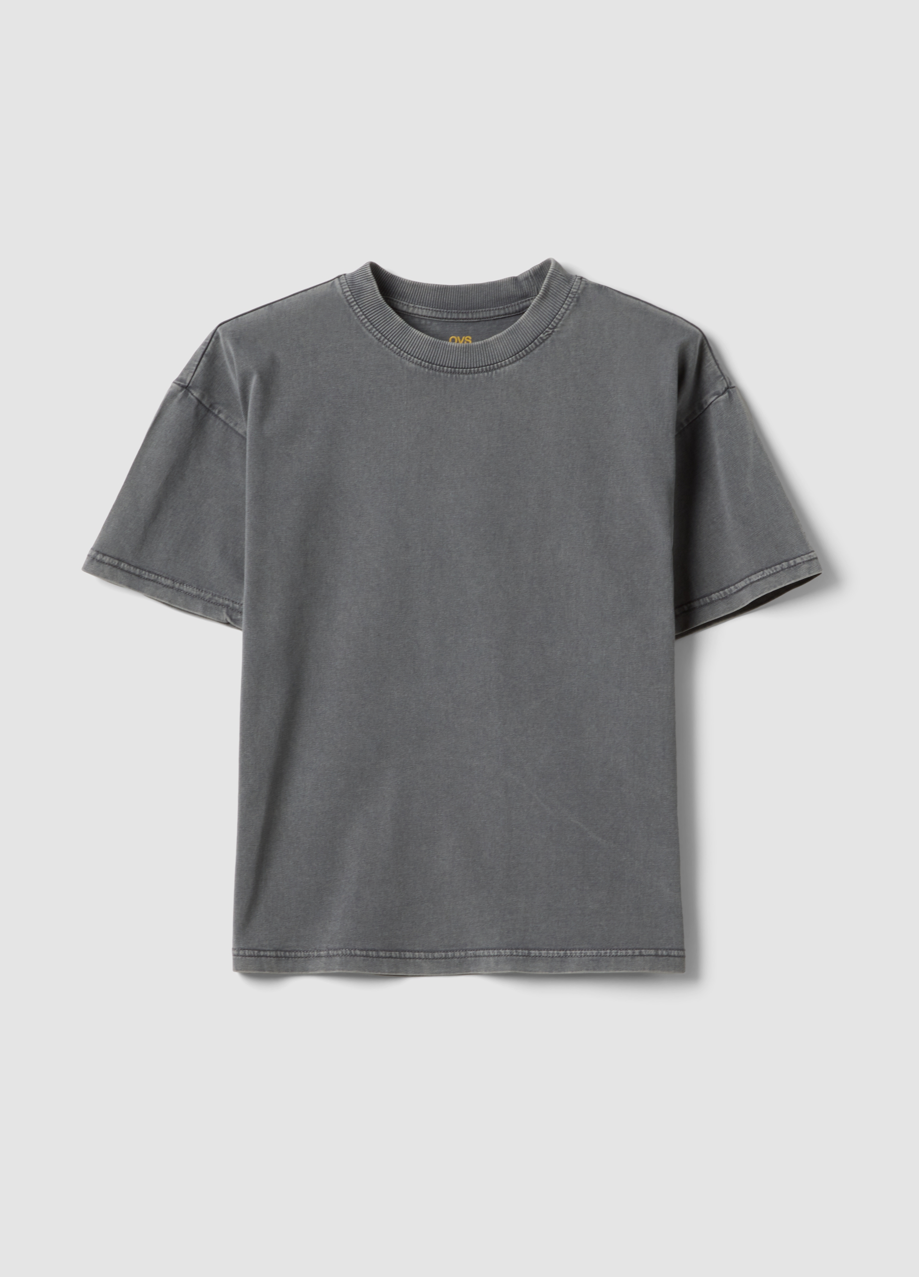OVS KIDS, Camiseta Gris De Algodón Puro De Manga Corta Para Niño, Corte Oversize, Niño, Gris, Talla: 12-13