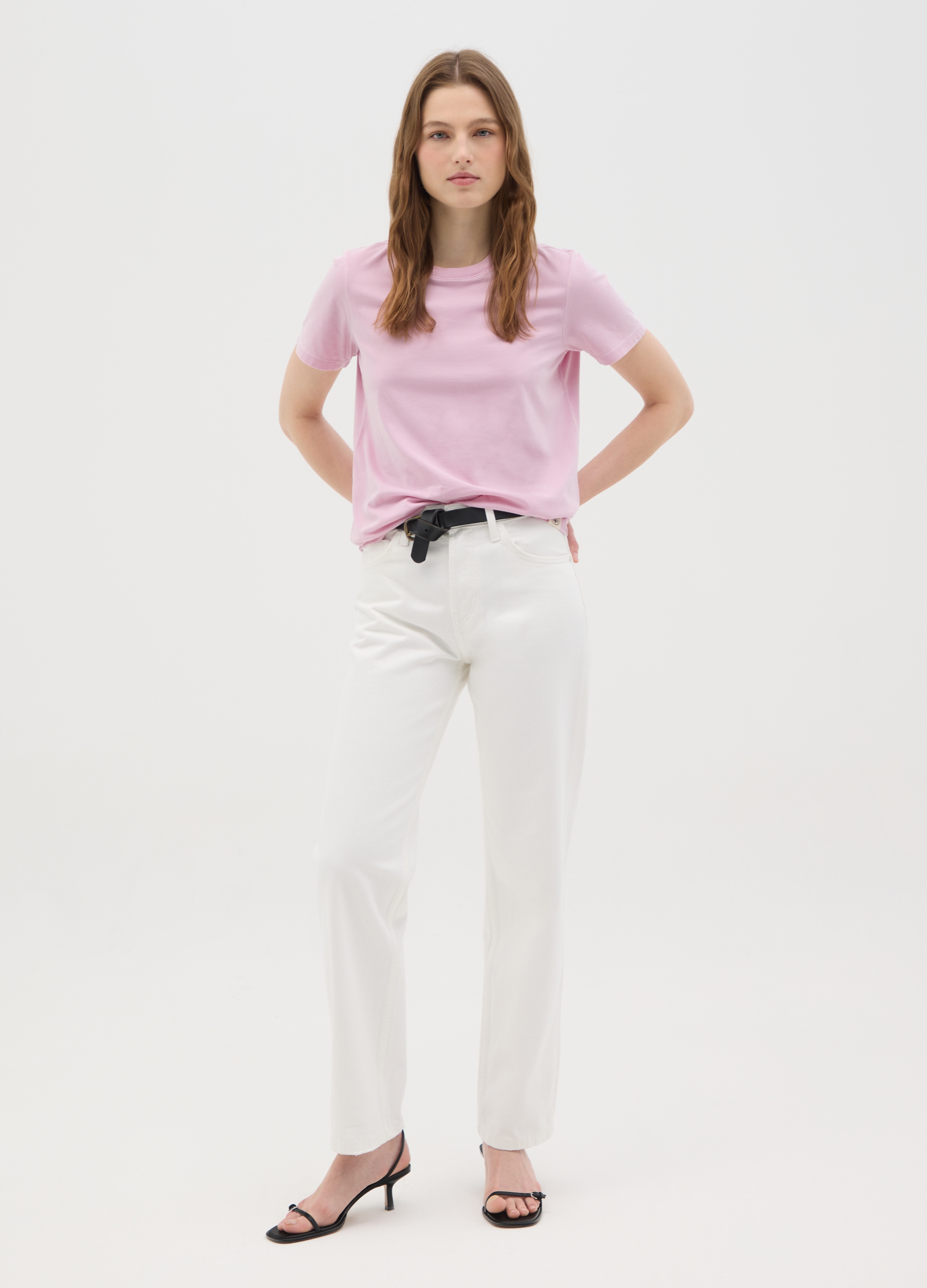 OVS , T-shirt Da Donna In Puro Cotone Italiano Regular Fit, Rosa, Taglia: XS