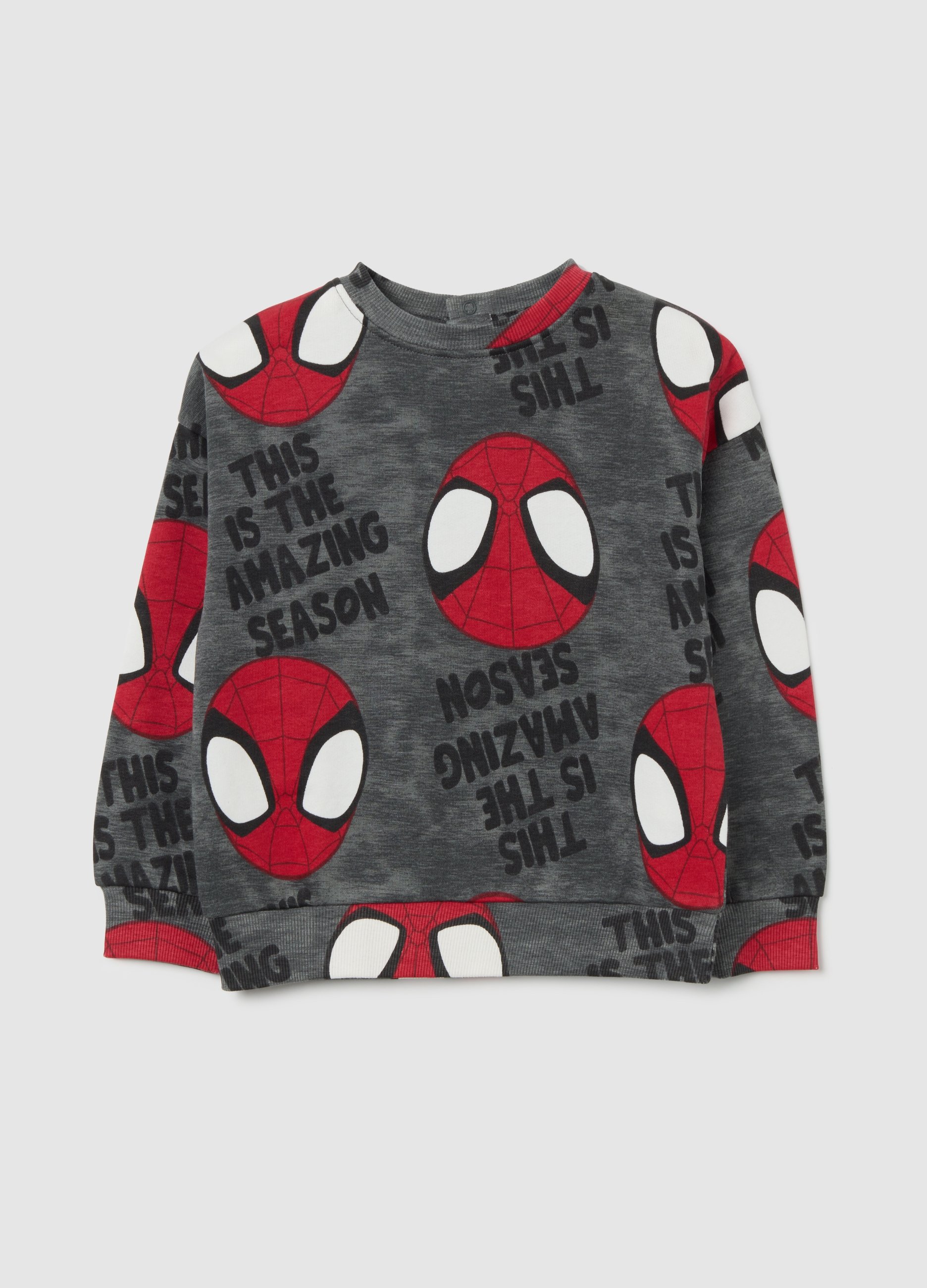 FAGOTTINO, Sudadera Multicolor De Algodón Puro Spider-man Para Niño, Niño, Gris/rojo, Talla: 18-24