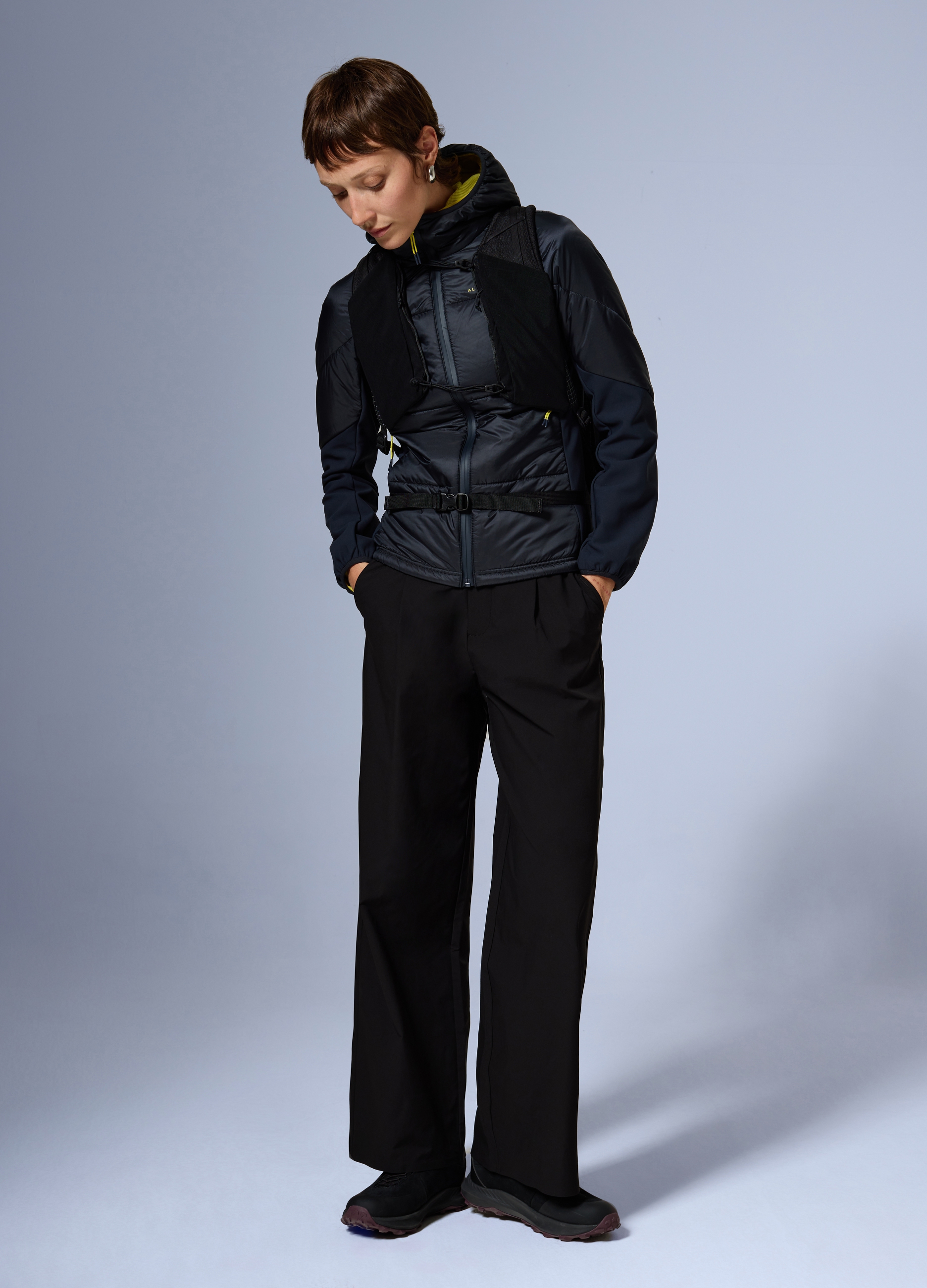 ALTAVIA, Giacca Ibrida Full Zip Con Cappuccio Altavia With Deborah Compagnoni, Donna, Nero, Taglia: XS