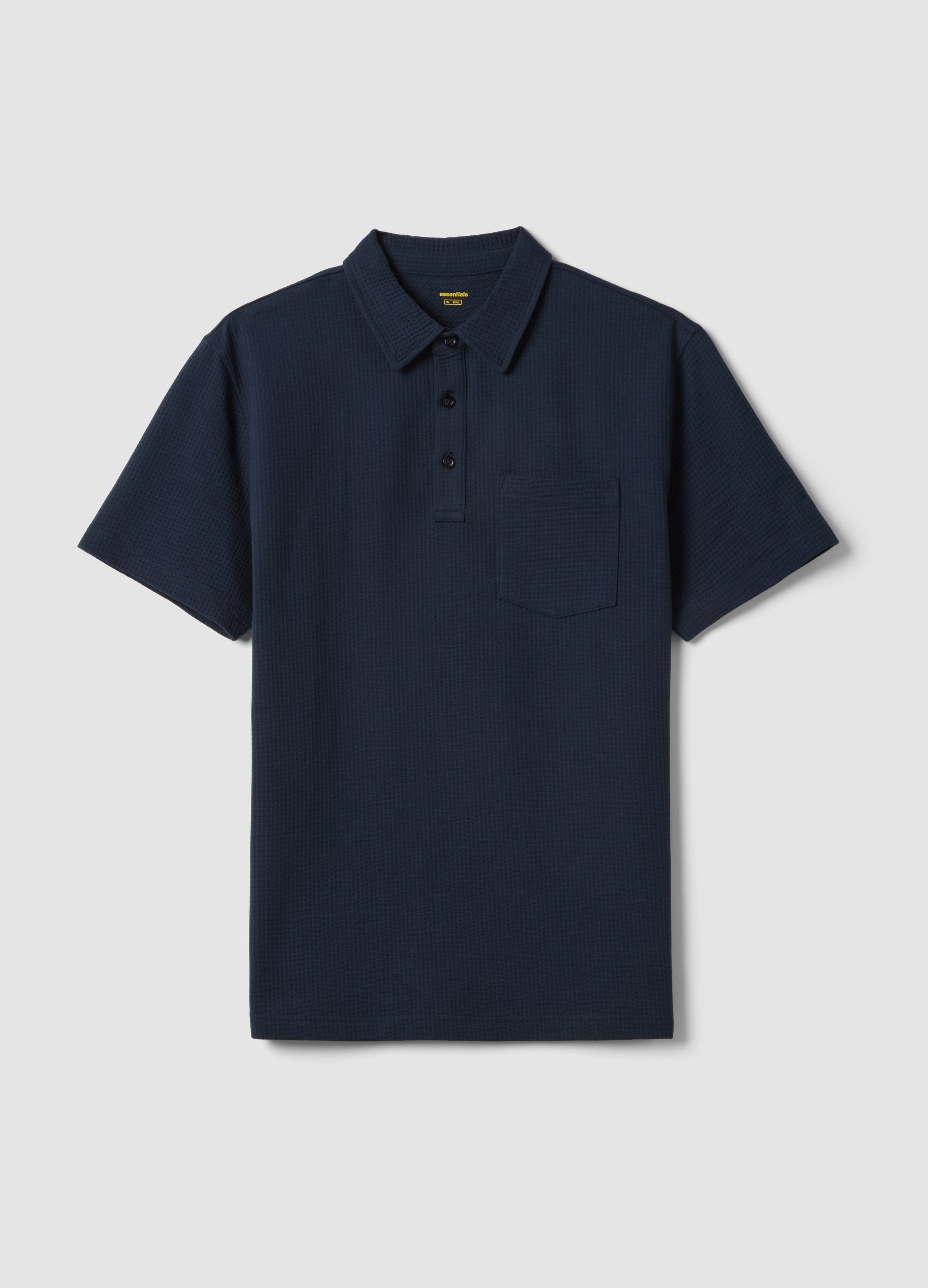 Imagen Polo Azul De Manga Corta En Tejido Elástico, Hombre, Negro, Talla: XXL