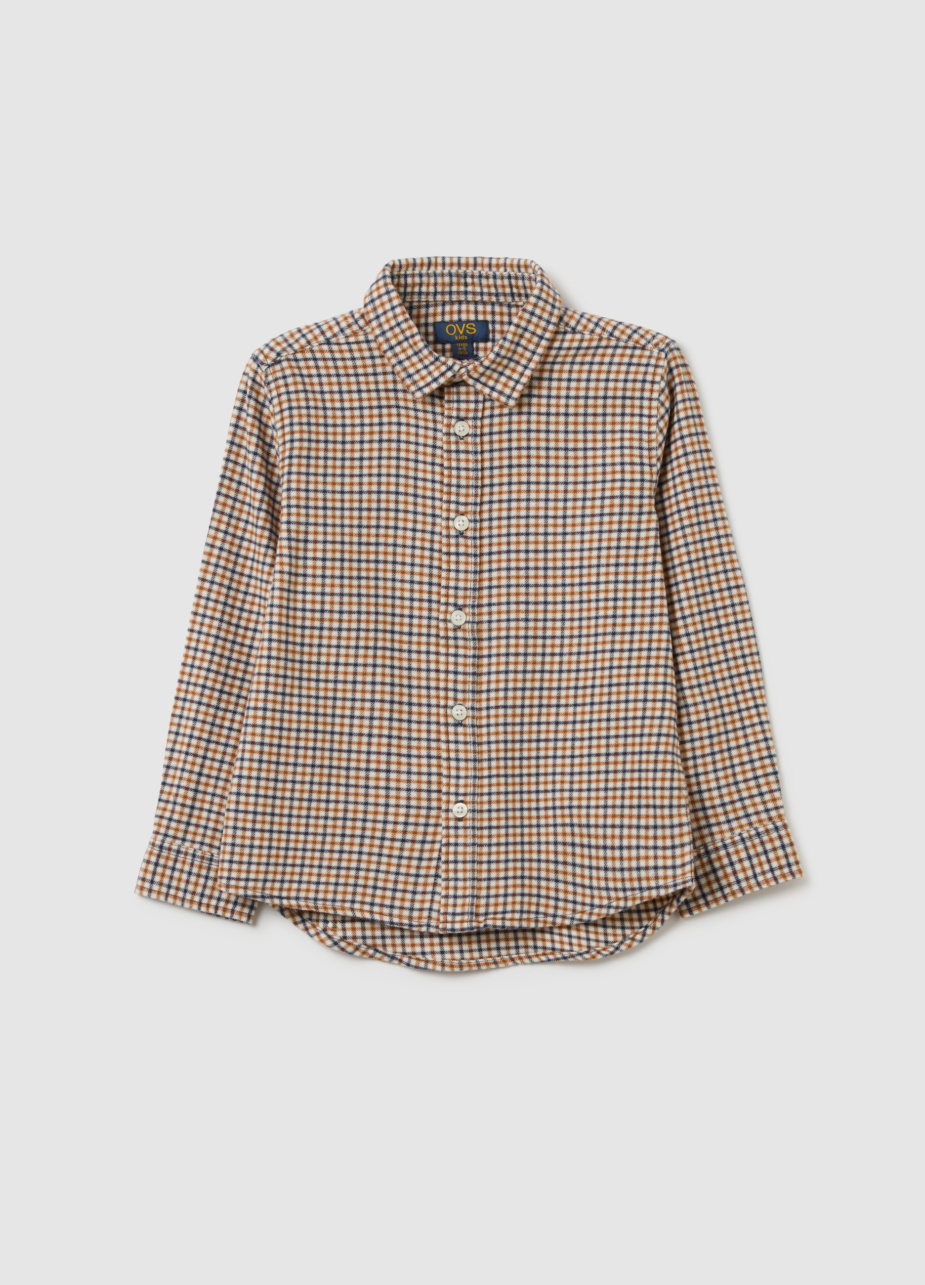 OVS KIDS, Camicia A Quadri Multicolor Da Bambino In Puro Cotone E Flanella, Multicolor, Taglia: 8-9