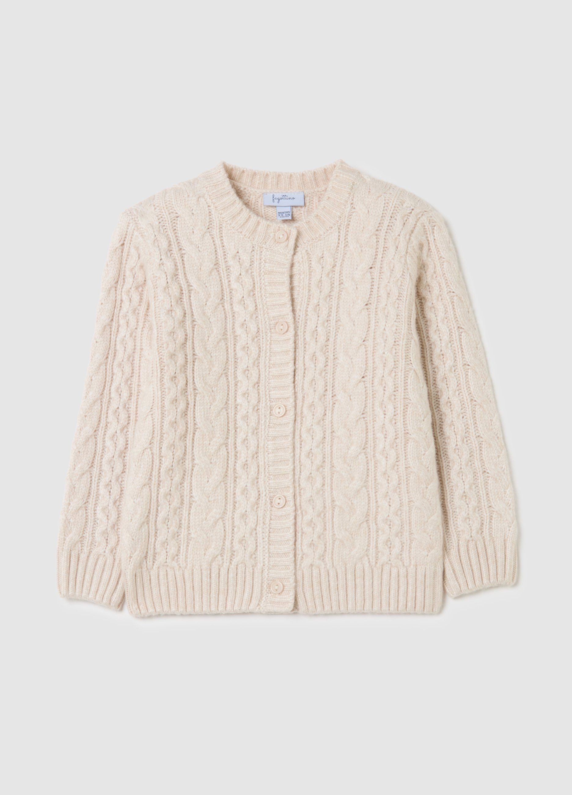 OVS, Beiger Regular-fit Baby-cardigan Mit Knöpfen, Mädchen, Hellbeige, Größe: 12-18