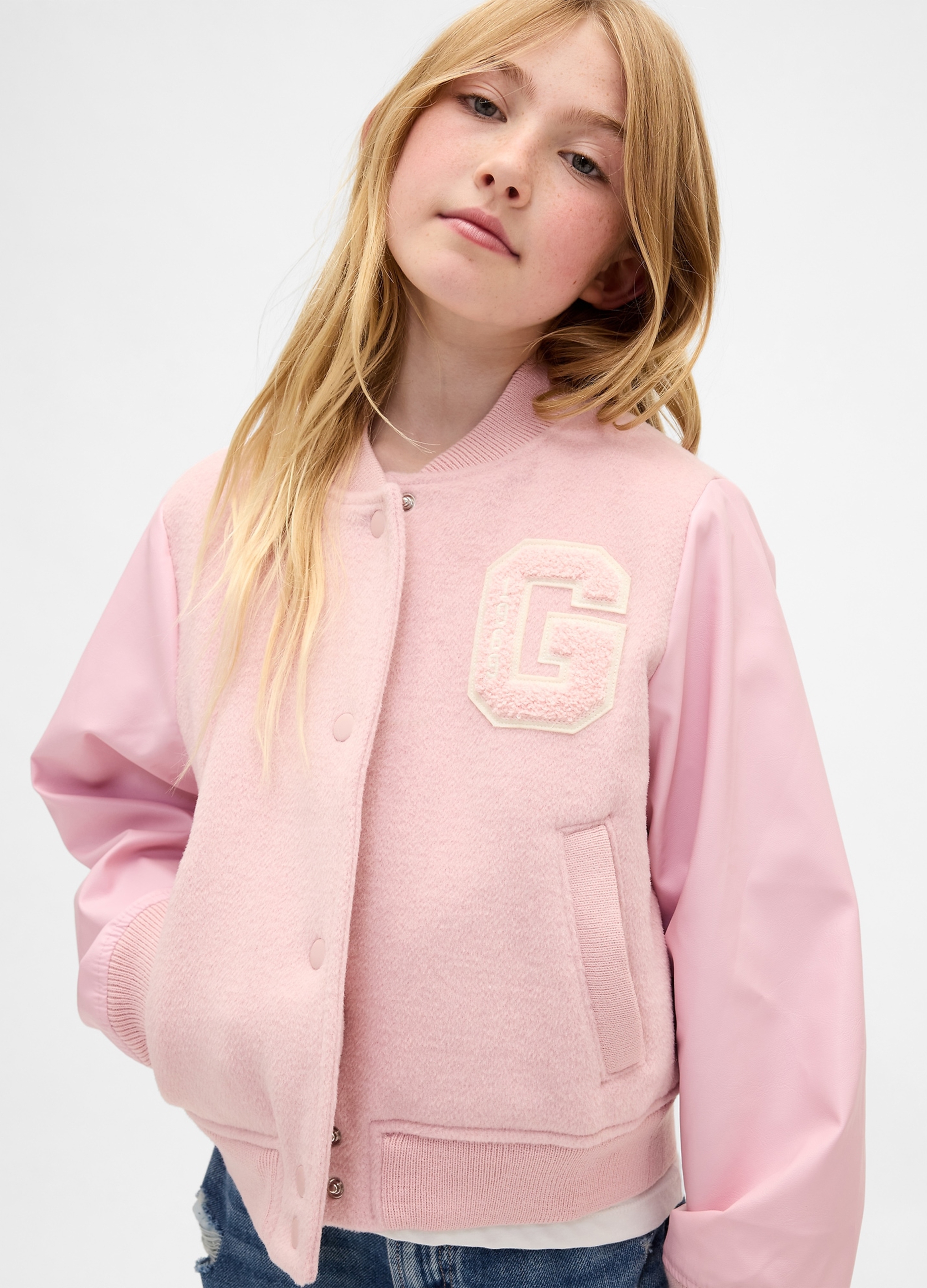 GAP KIDS, Bomber In Misto Lana, Bambina, Rosa, Taglia: S