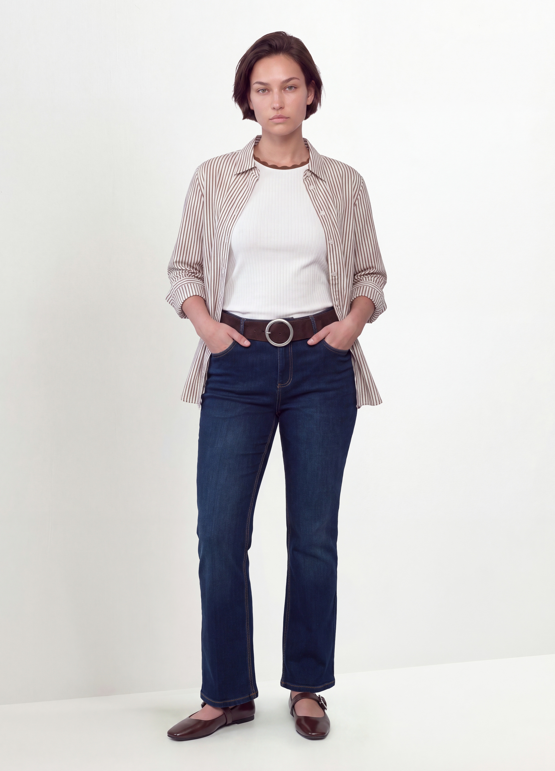 MYA, Jeans Denim Blu In Cotone Elasticizzato Bootcut, Donna, Blu, Taglia: 45