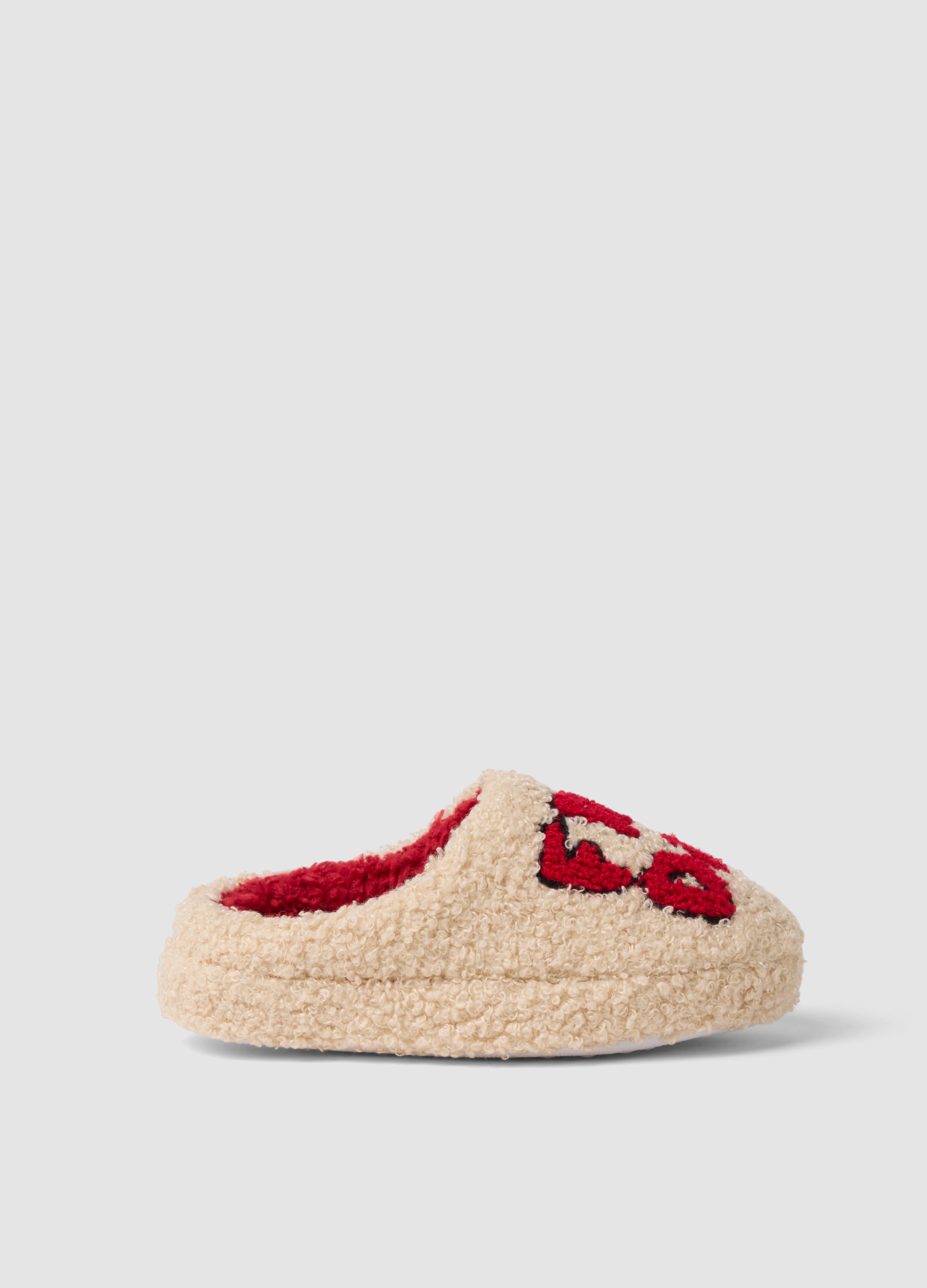 OVS KIDS, Pantofole Beige Con Ricamo A Contrasto, Bambino, Beige, Taglia: 36