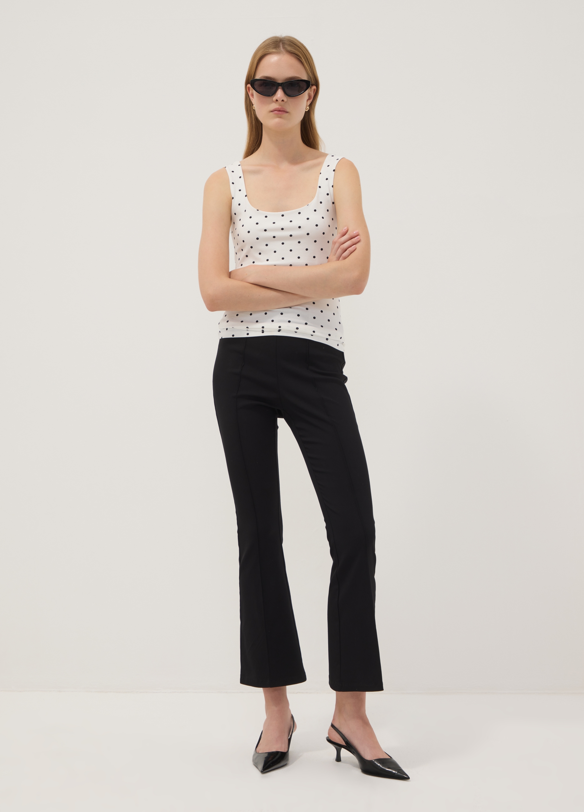 OVS, Leggings Flare Neri In Viscosa Elasticizzato, Donna, Nero, Taglia: 42