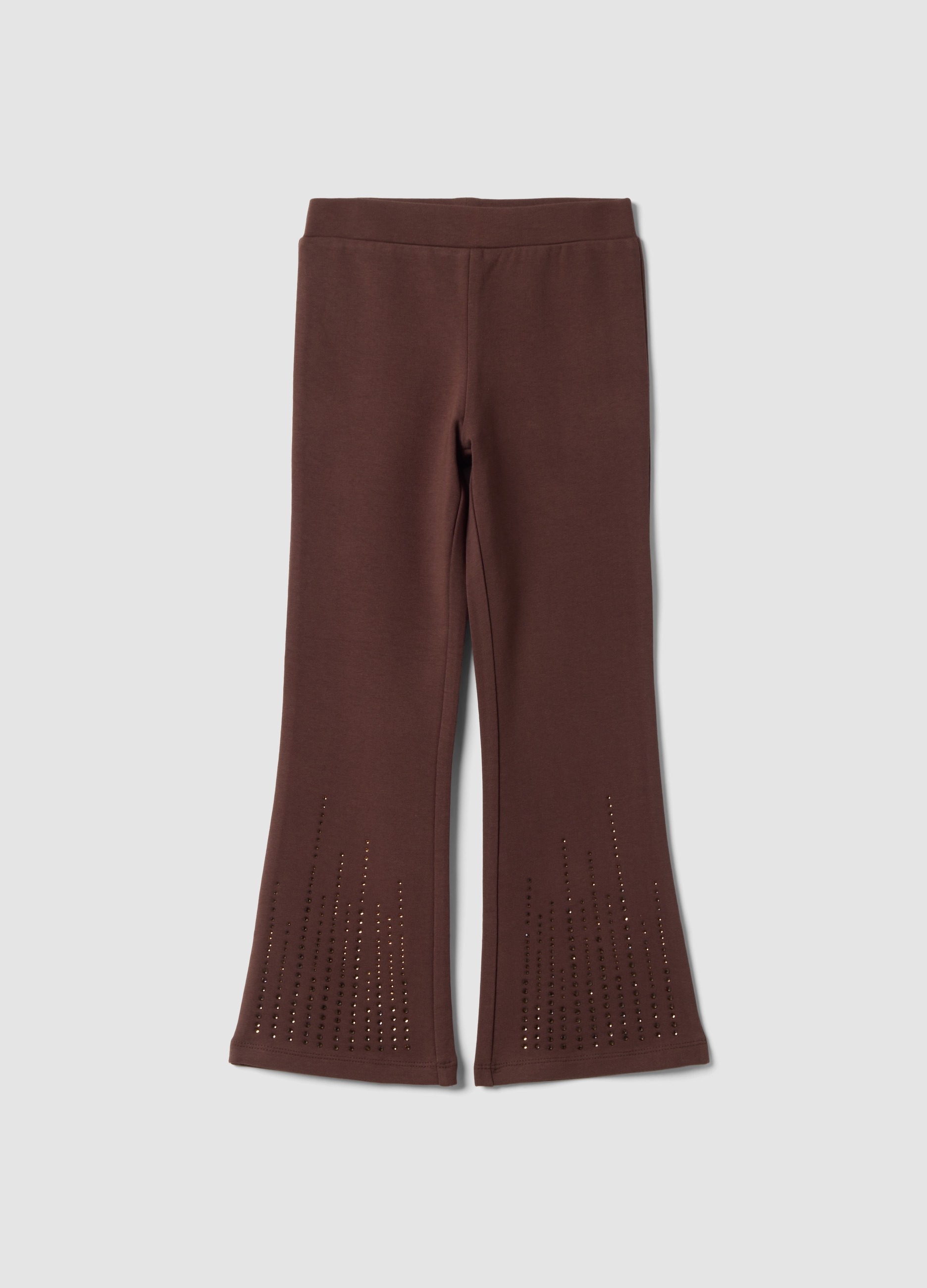 OVS KIDS, Leggings Marroni Flare In Cotone Elasticizzato, Bambina, Marrone, Taglia: 6-7