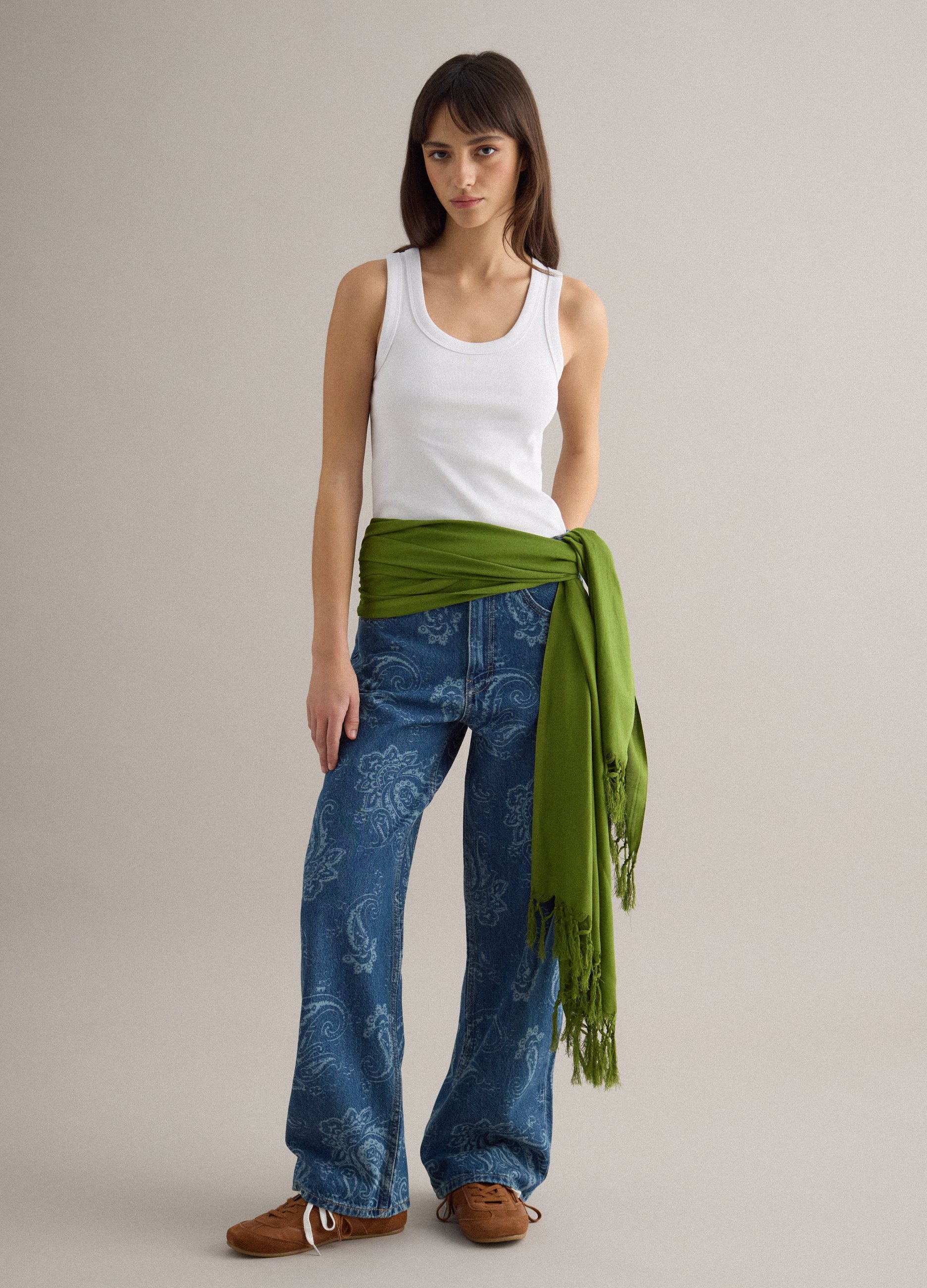 PIOMBO, Camiseta Sin Mangas Blanca De Algodón Elástico Corte Regular, Mujer, Blanco óptico, Talla: 36