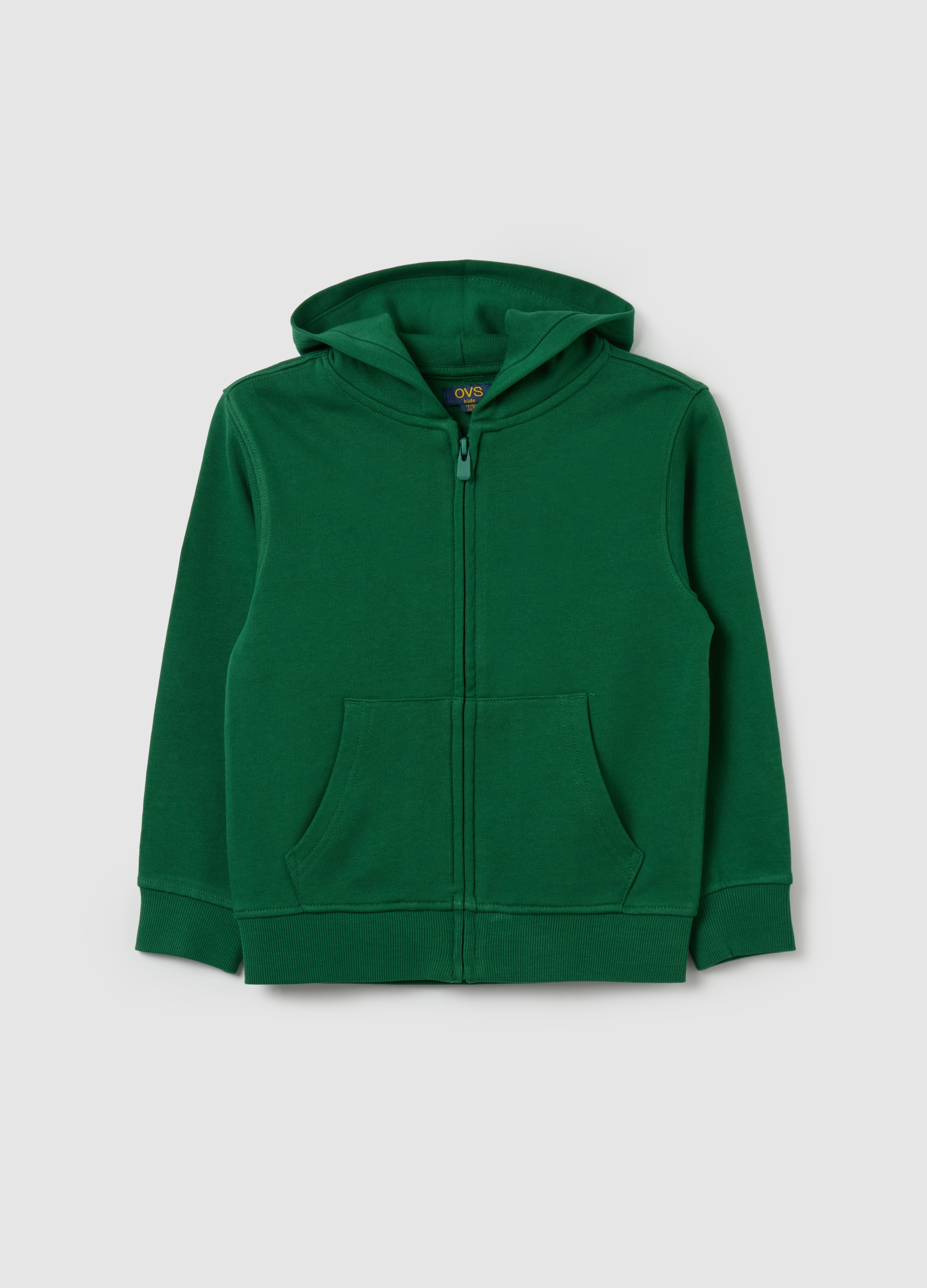 Sudadera Con Cremallera Essential De Algodón Orgánico Con Capucha, Niño, Verde hoja, Talla: 6-7
