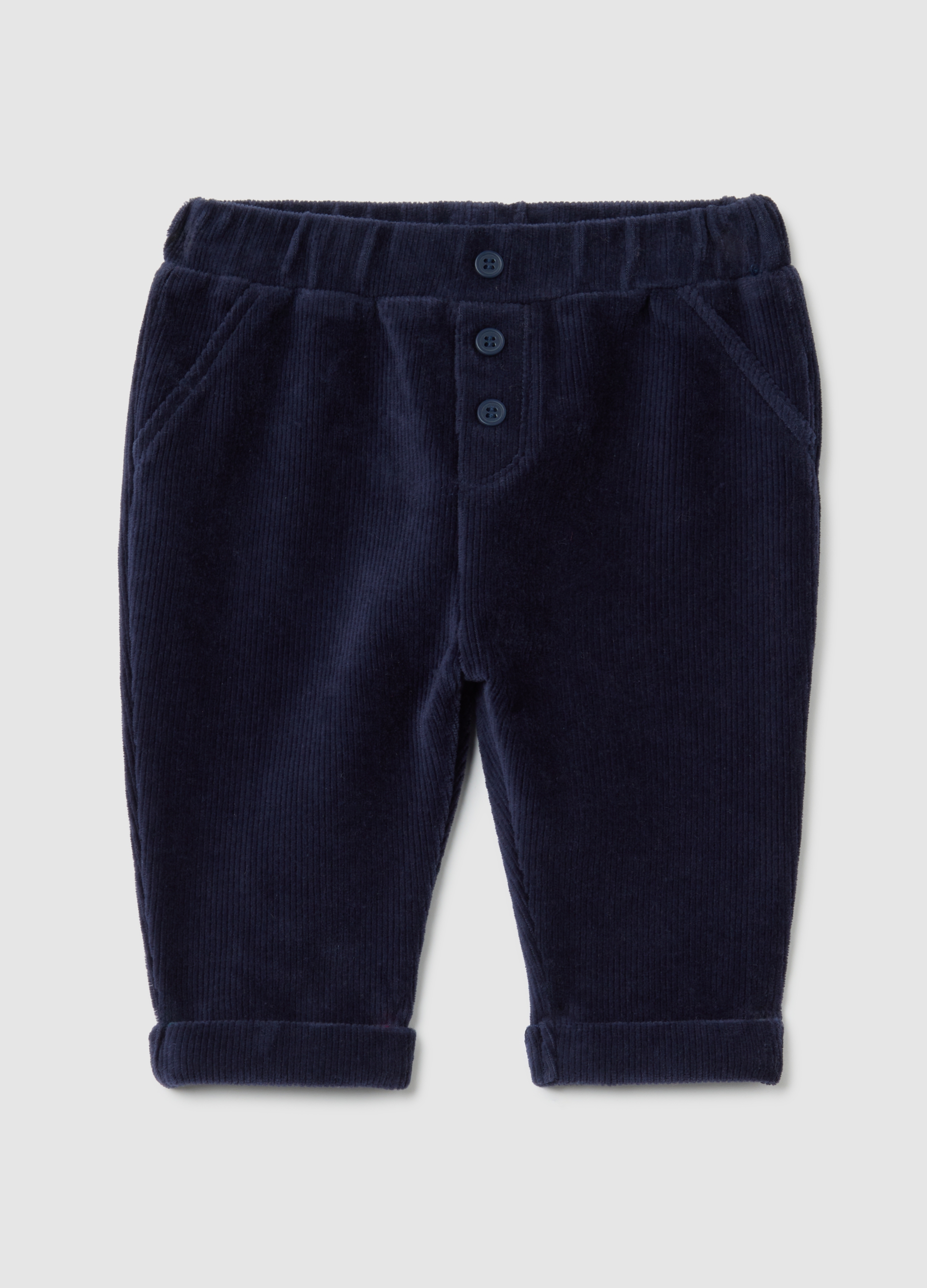 FAGOTTINO, Pantaloni Da Neonato In Misto Cotone Blu Regular Fit, Blu, Taglia: 6-9