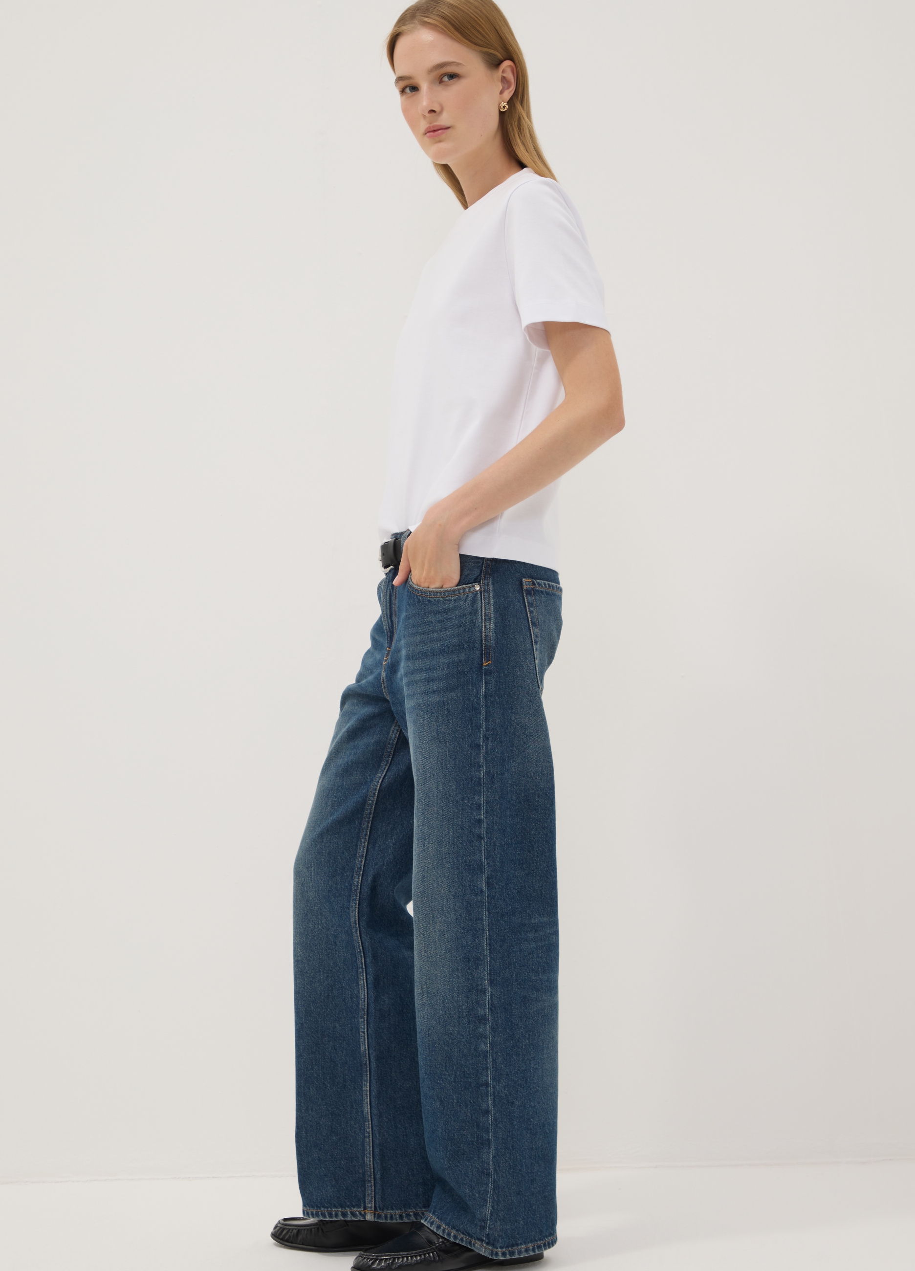 REPUBLIC OF DENIM , Vaqueros Rectos De Algodón Puro En Azul Oscuro, Mujer, Azul oscuro, Talla: 36