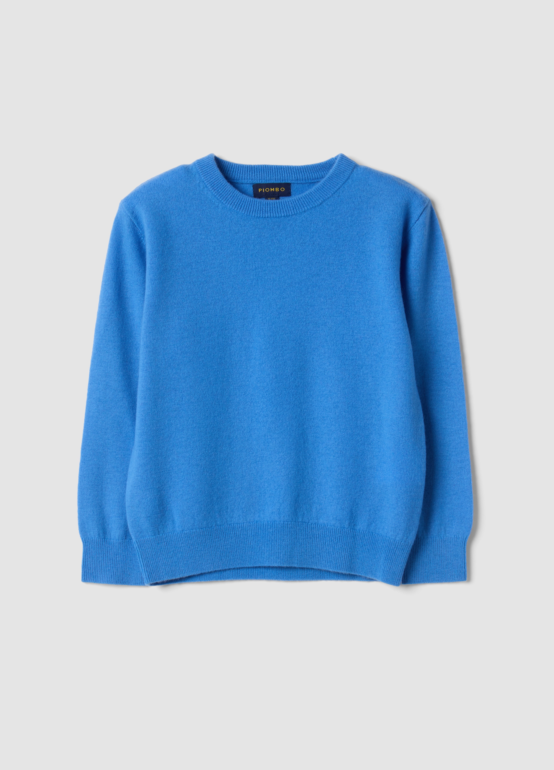 PIOMBO KIDS, Maglia Azzurra In Pura Lana A Maniche Lunghe Regular Fit, Bambino, Azzurro, Taglia: 8