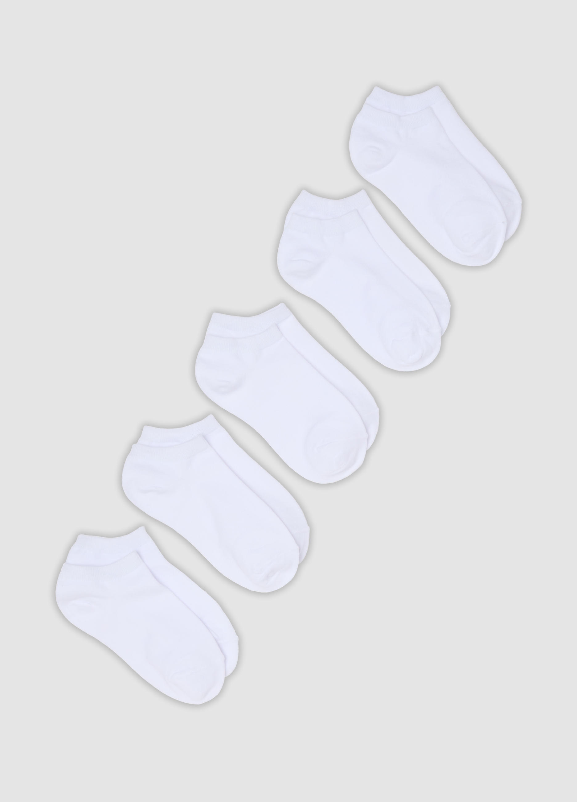 OVS, Multipack Di Cinque Calzini Bianchi In Cotone Organico, Donna, Bianco, Taglia: 39-41