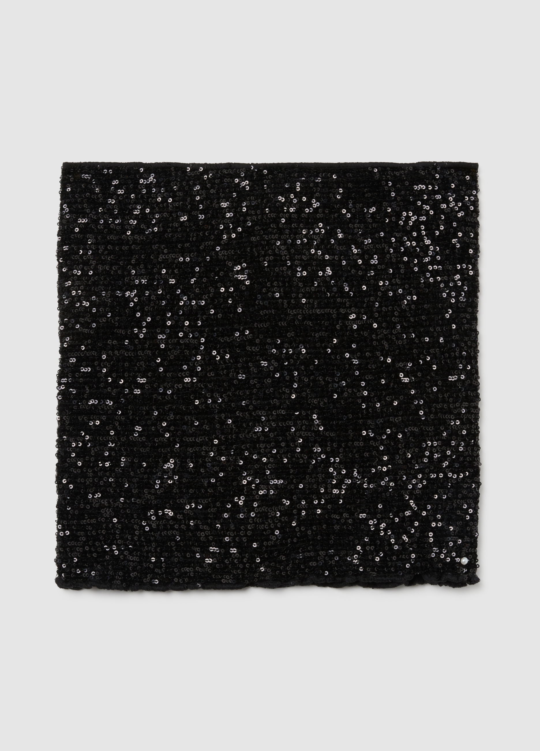 B.ANGEL, Top Nero A Fascia Con Paillettes, Mujer, Negro, Talla: 40