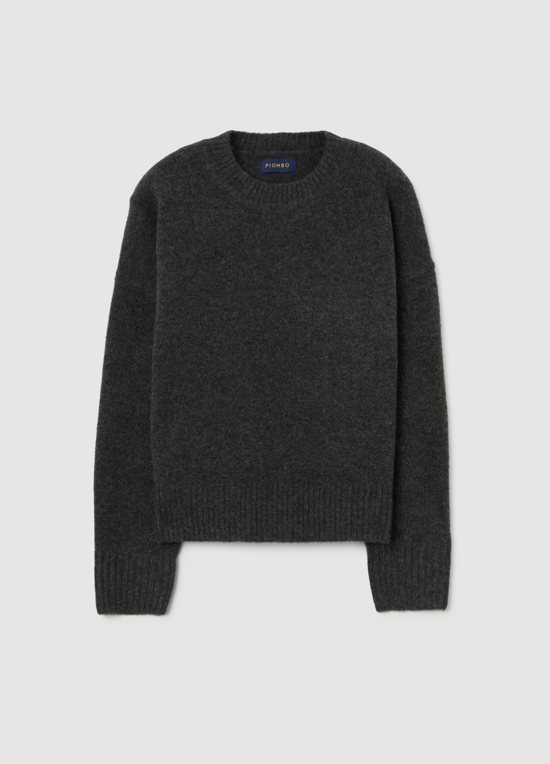 PIOMBO, Pullover Grigio Regular Fit Con Scollo Rotondo, Mujer, Gris oscuro jaspeado, Talla: 38