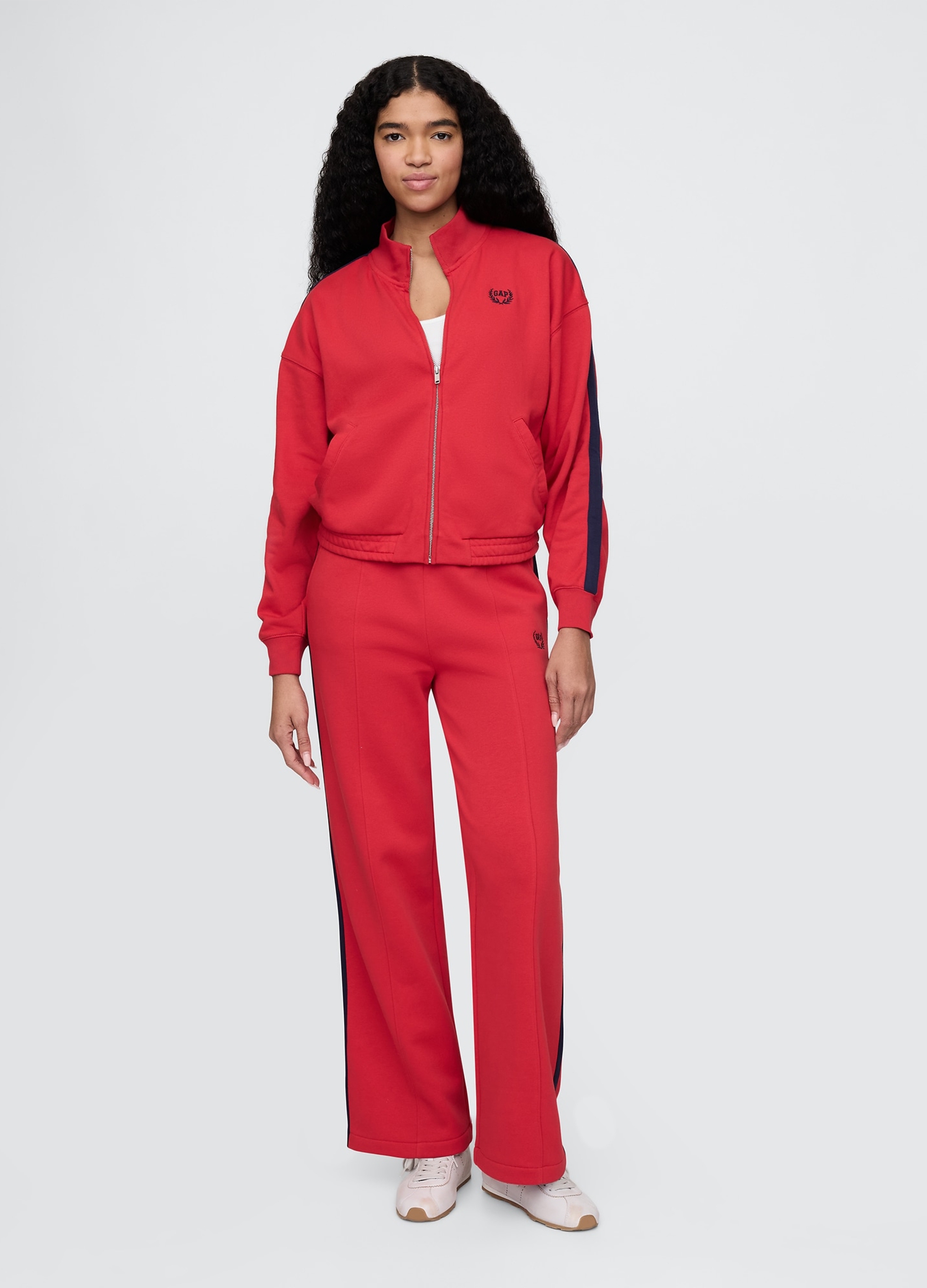 GAP, Pantaloni Rossi Larghi Gap In Misto Cotone, Donna, Rosso, Taglia: XS