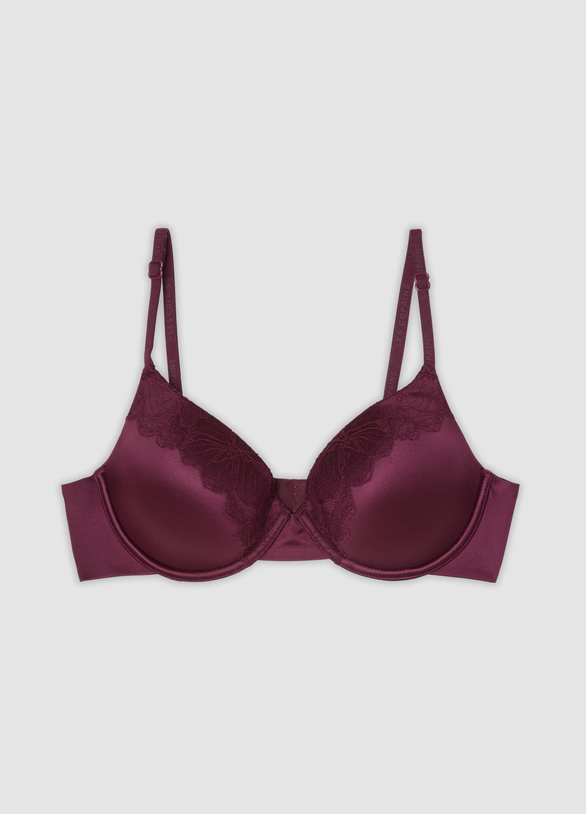 LES COPAINS, Reggiseno Viola In Microfibra Elasticizzata Con Pizzo, Donna, Viola, Taglia: 2B