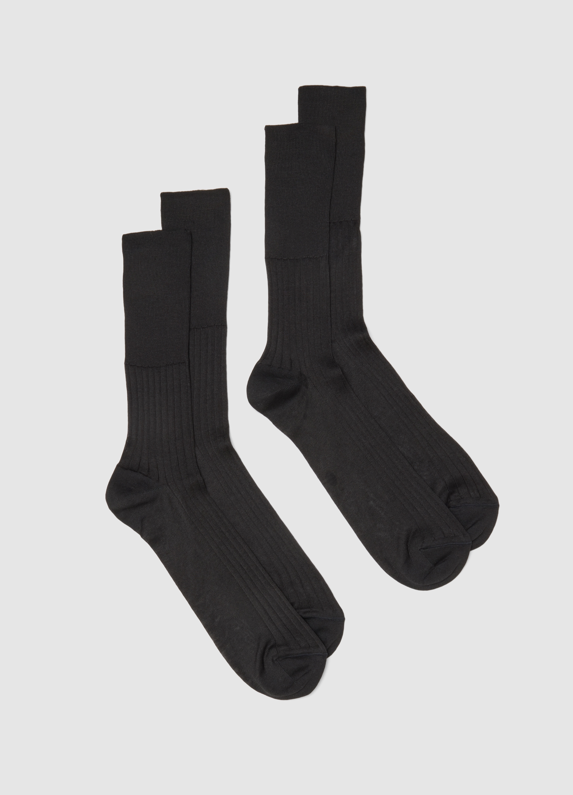Dúo De Calcetines Cortos Negros De Algodón Puro, Ajuste Regular, Hombre, Gunmetal, Talla: 44/46
