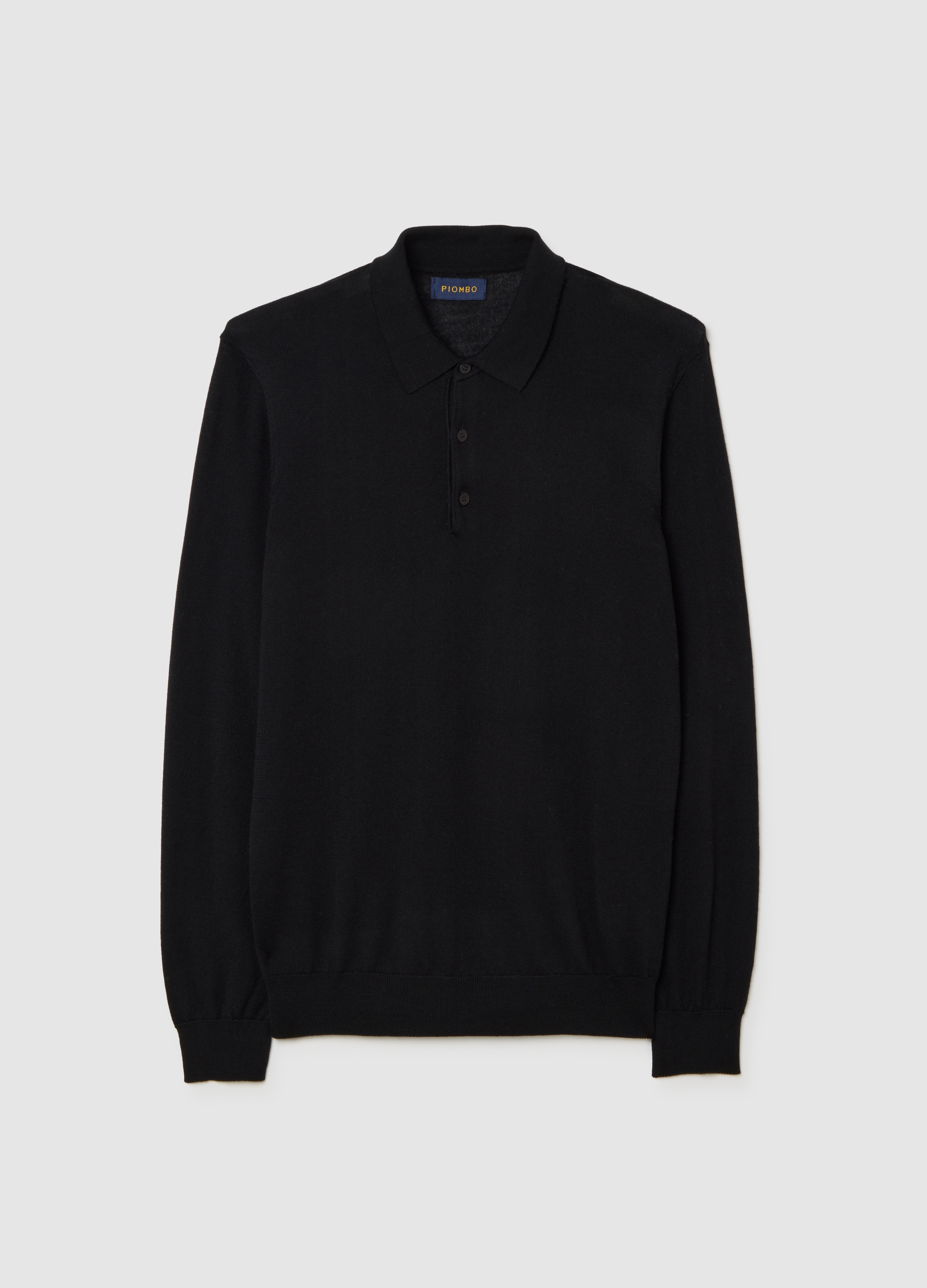 PIOMBO, Maglione In Pura Lana Merino Nero Regular Fit, Hombre, Gunmetal, Talla: M