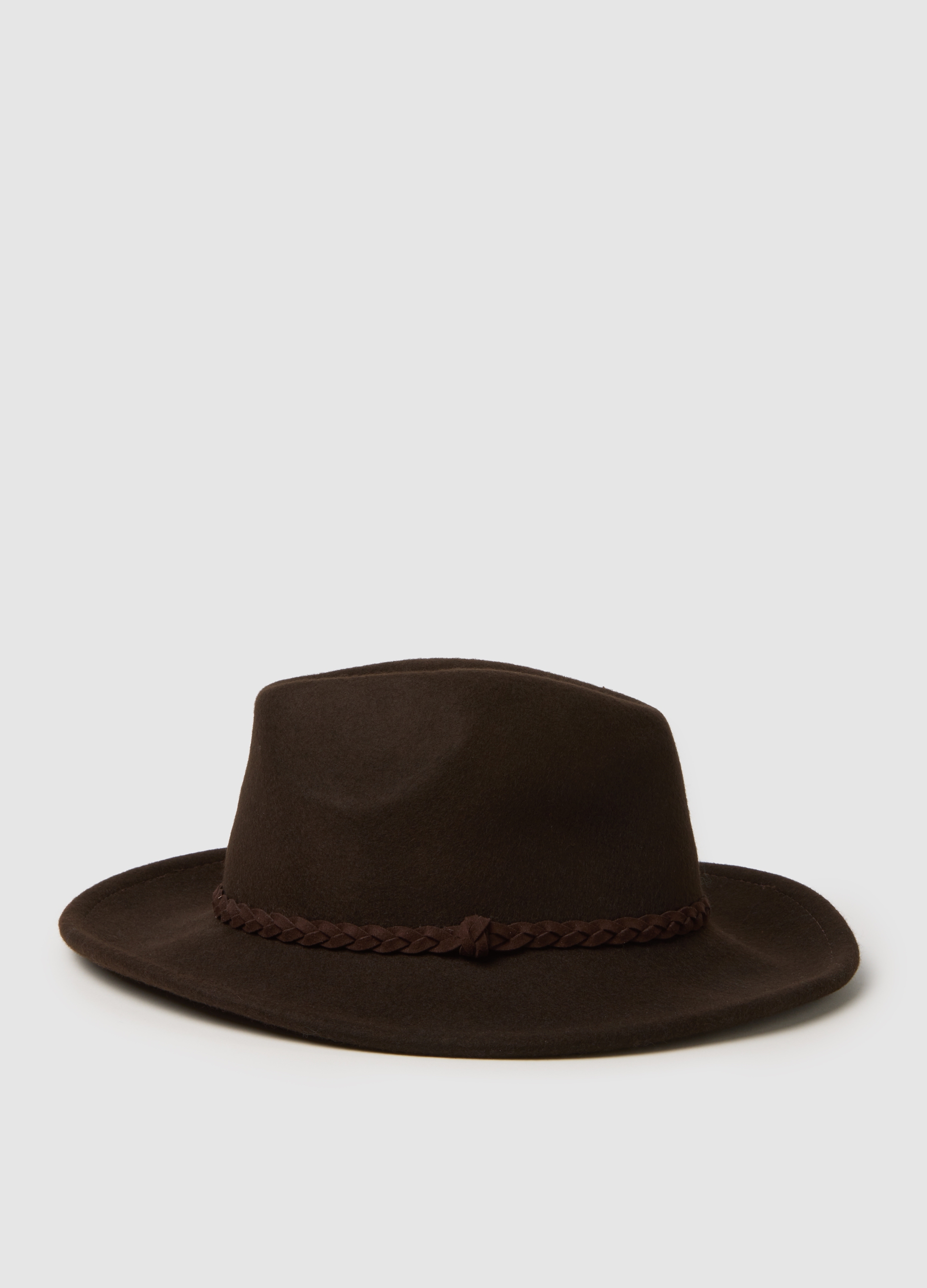 Cappello Fedora Marrone, Mujer, Marrón oscuro, Talla: 56