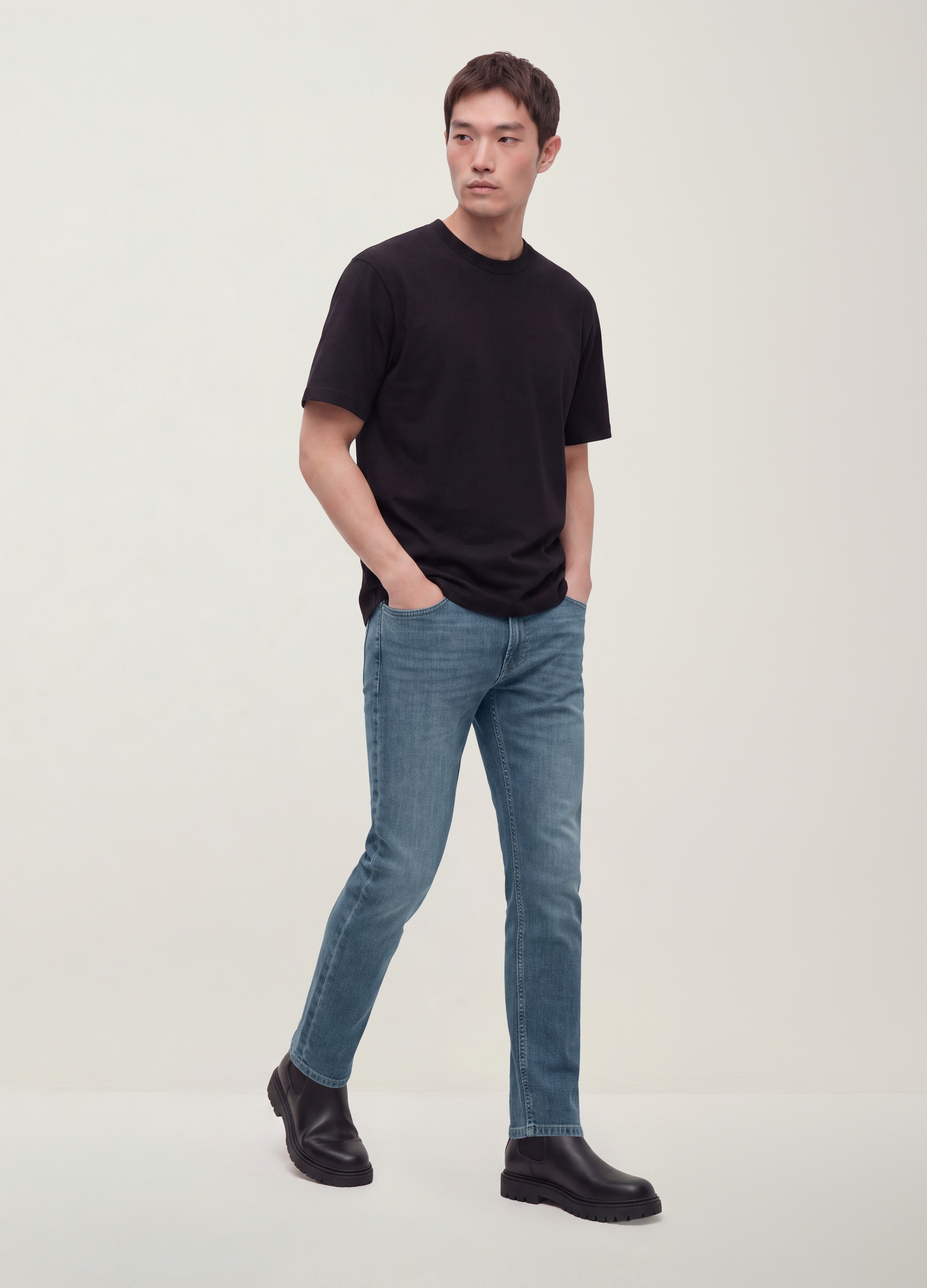 REPUBLIC OF DENIM, Jeans Lavaggio Medio In Cotone Elasticizzato Slim Fit, Uomo, Denim, Taglia: 46