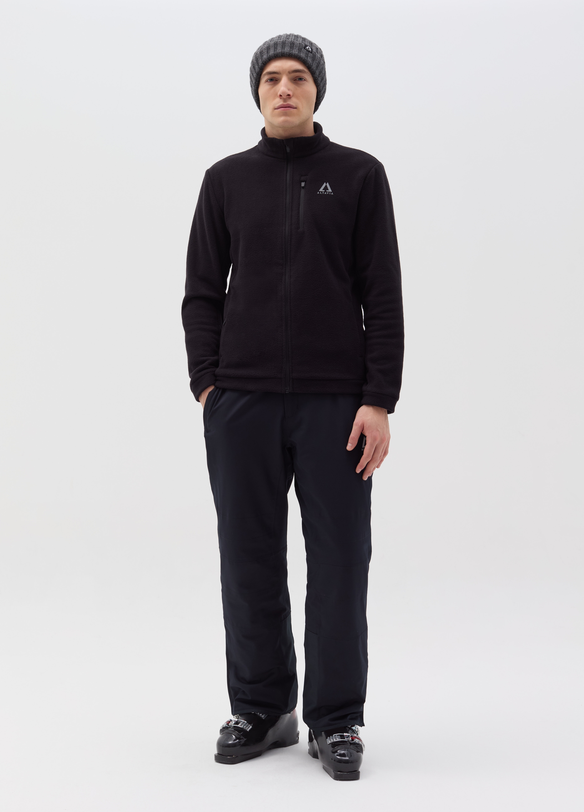 ALTAVIA, Forro Polar Con Cremallera Altavia By Deborah Compagnoni, Hombre, Negro, Talla: S