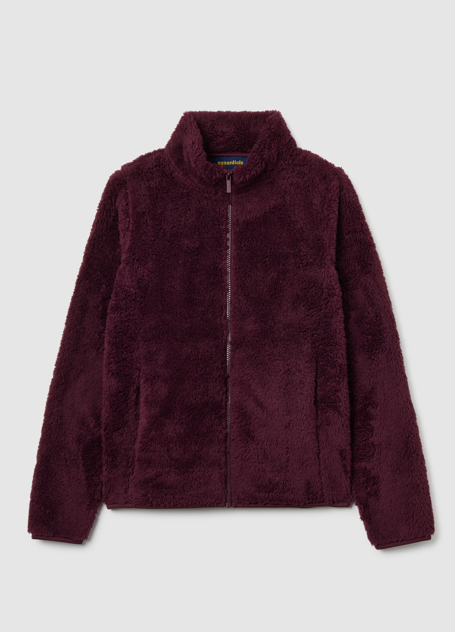 Felpa Rossa Regular Fit Con Zip, Mujer, Rojo Oscuro, Talla: 40