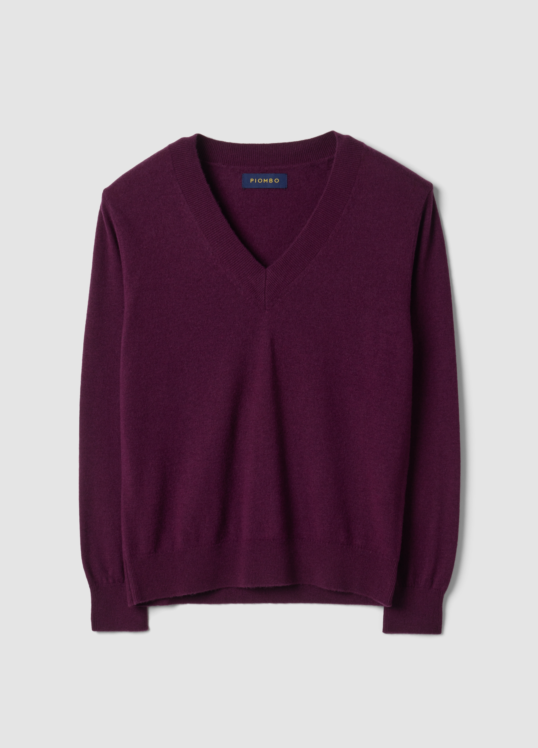 PIOMBO, Maglia Viola In Pura Lana Con Scollo Profondo A V, Donna, Viola, Taglia: S