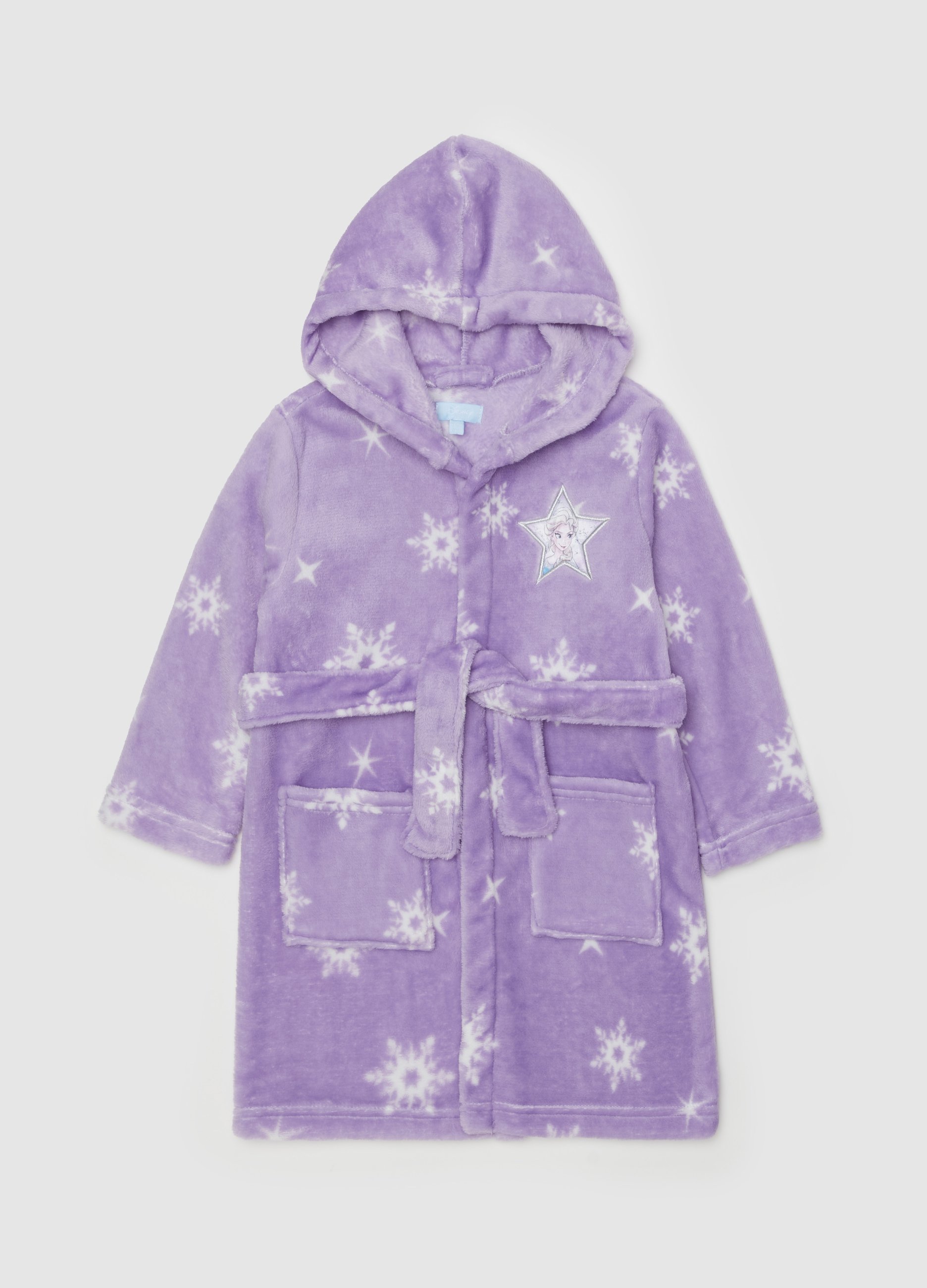 OVS KIDS, Vestaglia Con Cappuccio E Ricamo Frozen Elsa, Bambina, Viola, Taglia: 9-10