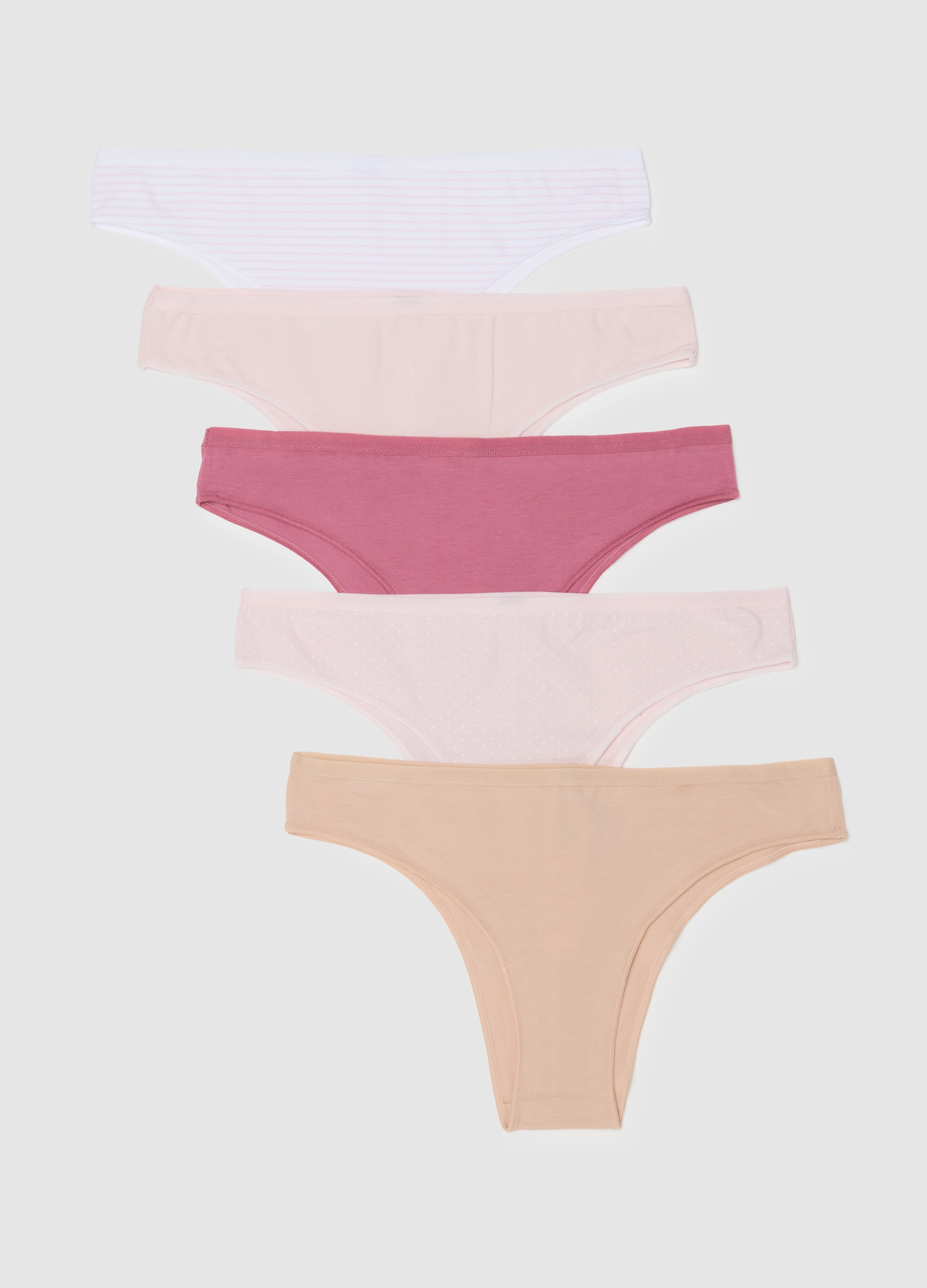 OVS, Multipack Slip Brasiliana Multicolor In Misto Cotone Regular Fit, Donna, Multicolor, Taglia: 2