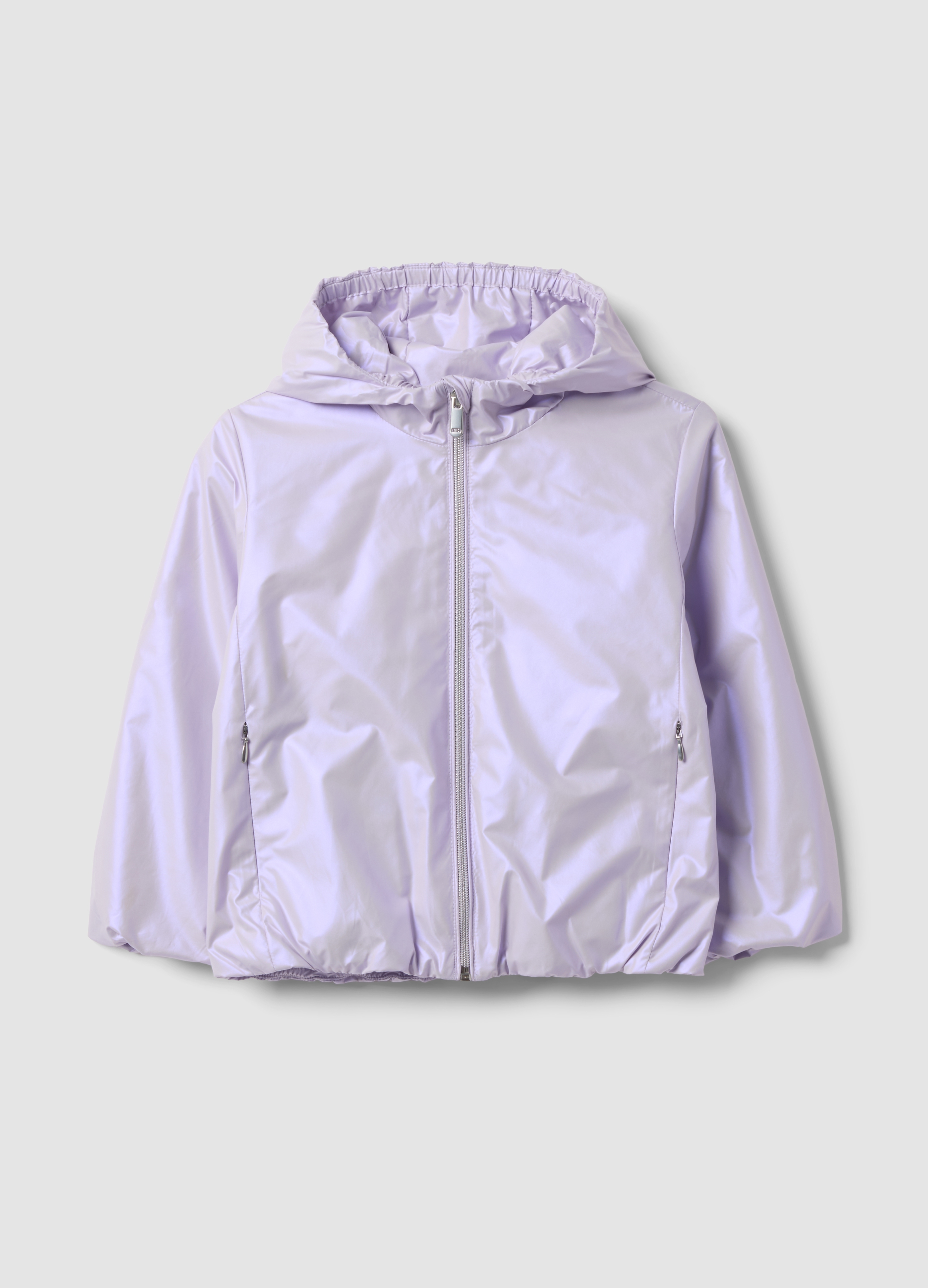 OVS KIDS, Giacca Antipioggia Leggera Viola Con Zip E Cappuccio Per Bambina Regular Fit, Viola, Taglia: 9-10