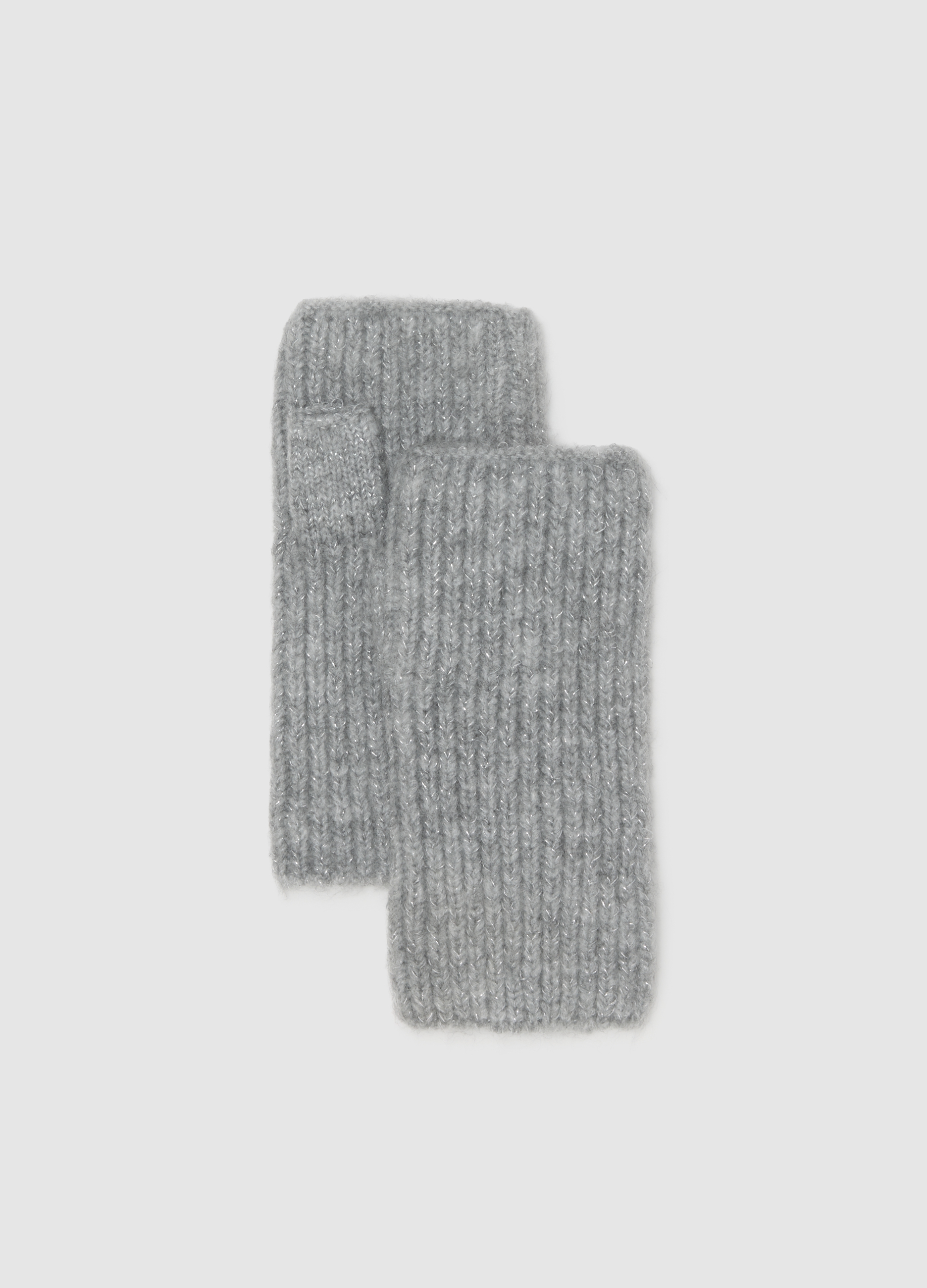 OVS, Guanti Fingerless Grigi Con Lavorazione A Maglia, Donna, Grigio, Taglia: ONE SIZE