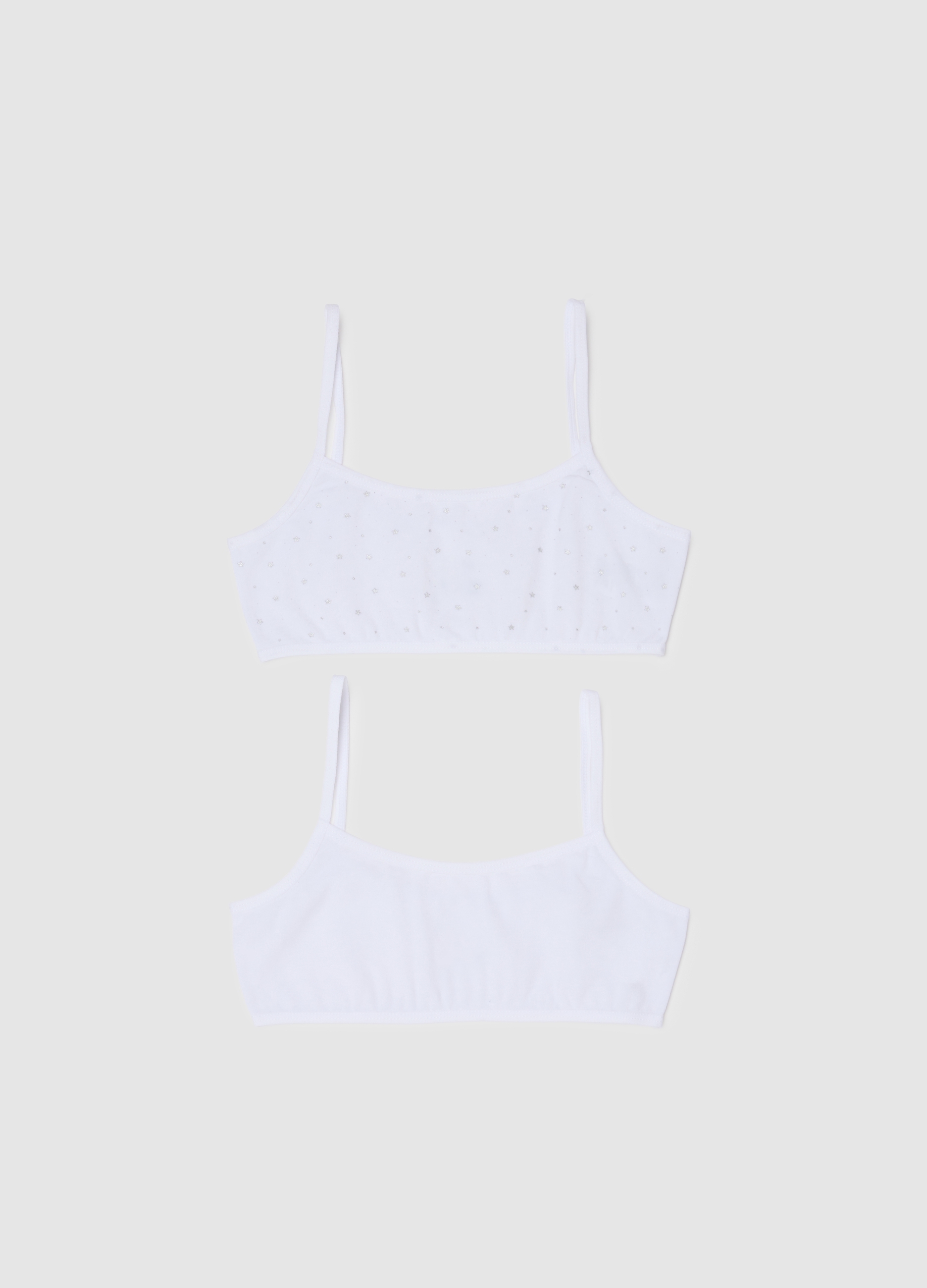 OVS KIDS, Pack Doble De Sujetadores De Algodón Blanco Elástico Para Niñas, Niña, Blanco óptico, Talla: 10-11