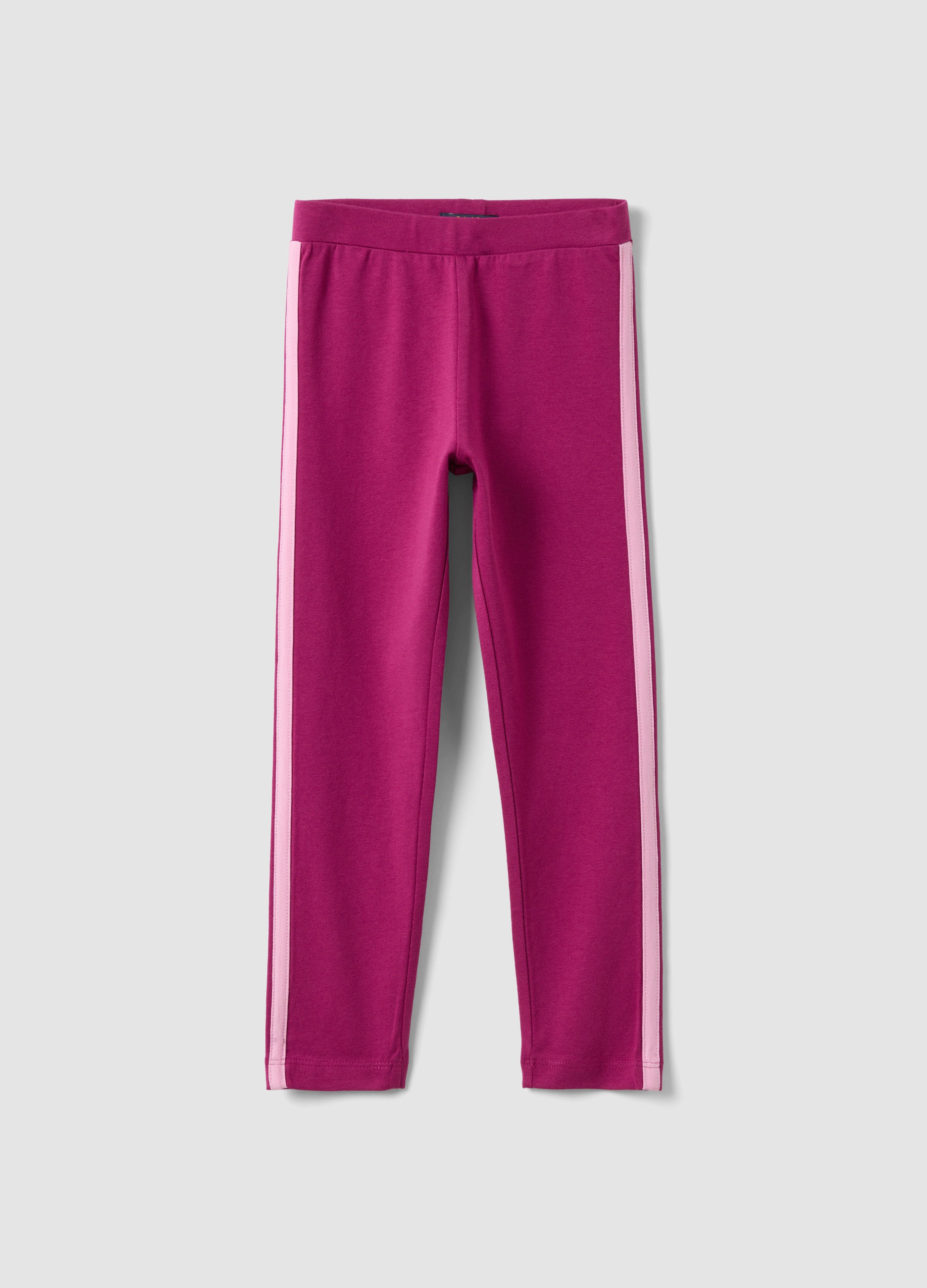 OVS KIDS, Leggings Viola In Cotone Organico Elasticizzato Skinny Fit Per Bambina, Viola, Taglia: 6-7