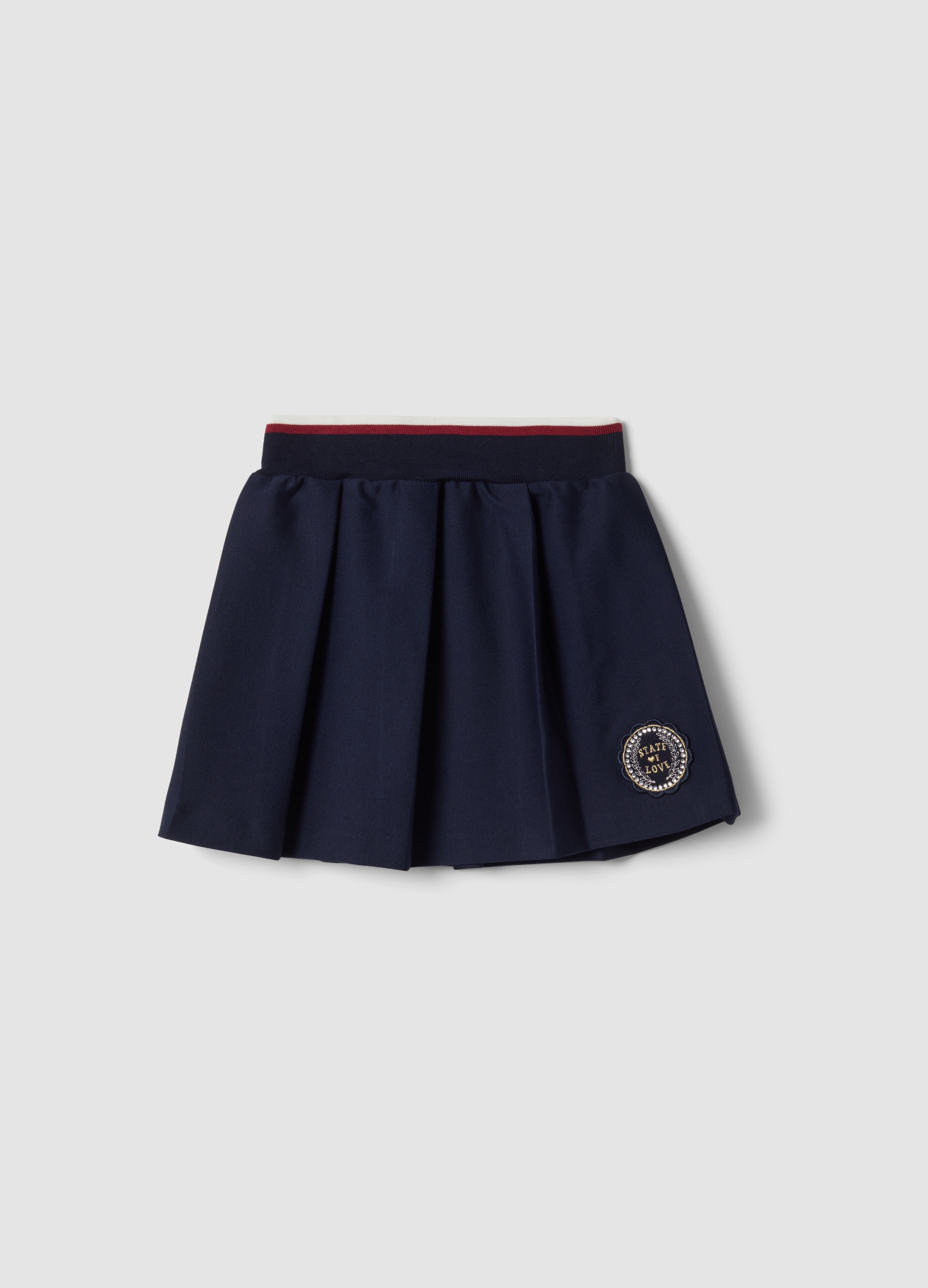 OVS KIDS, Gonna Blu In Viscosa Elasticizzata Con Vita Elastica Per Bambina, Blu, Taglia: 4-5