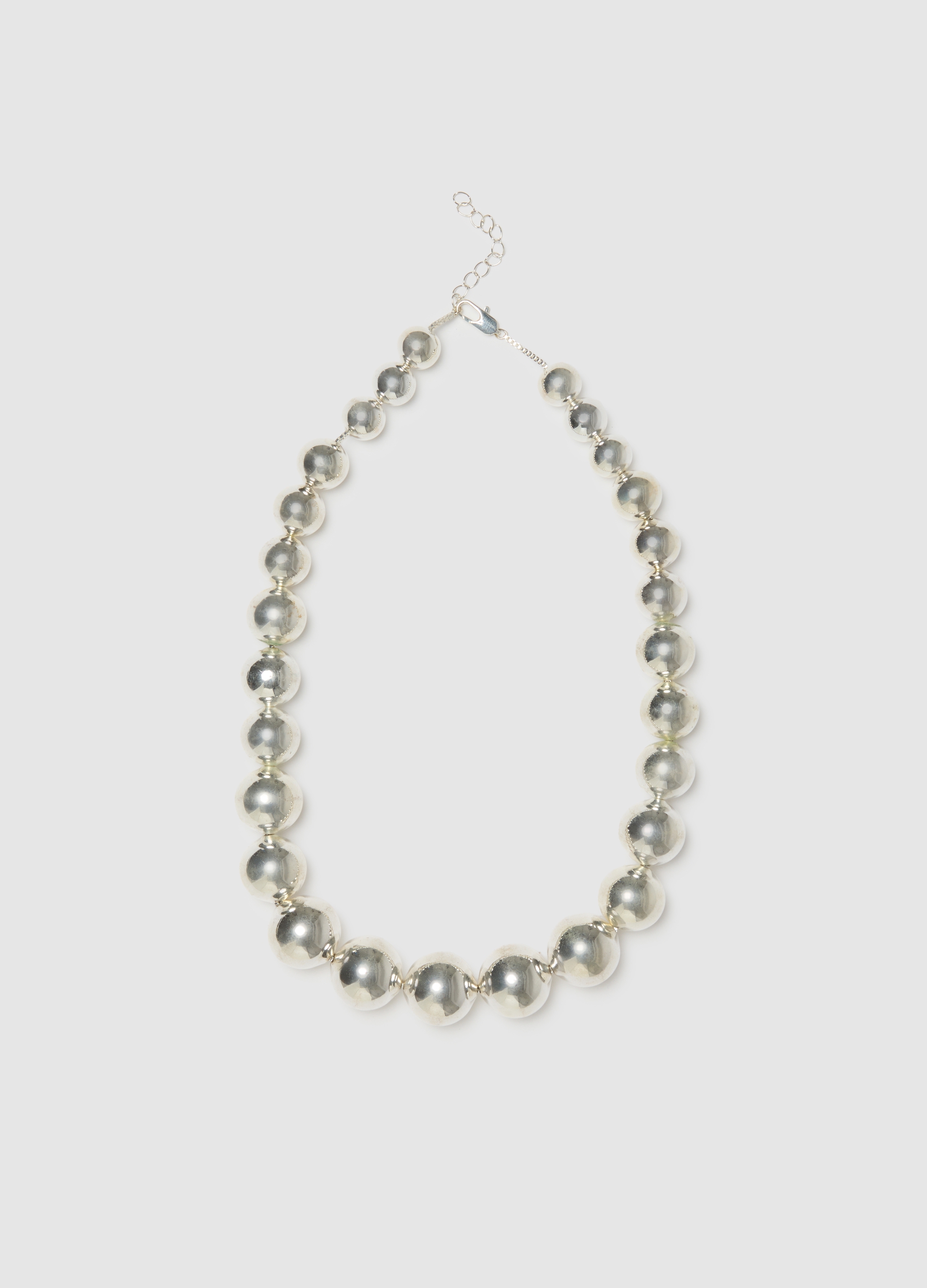 PIOMBO, Collana In Argento Grigio Con Perle Lucide, Donna, Grigio, Taglia: ONE SIZE