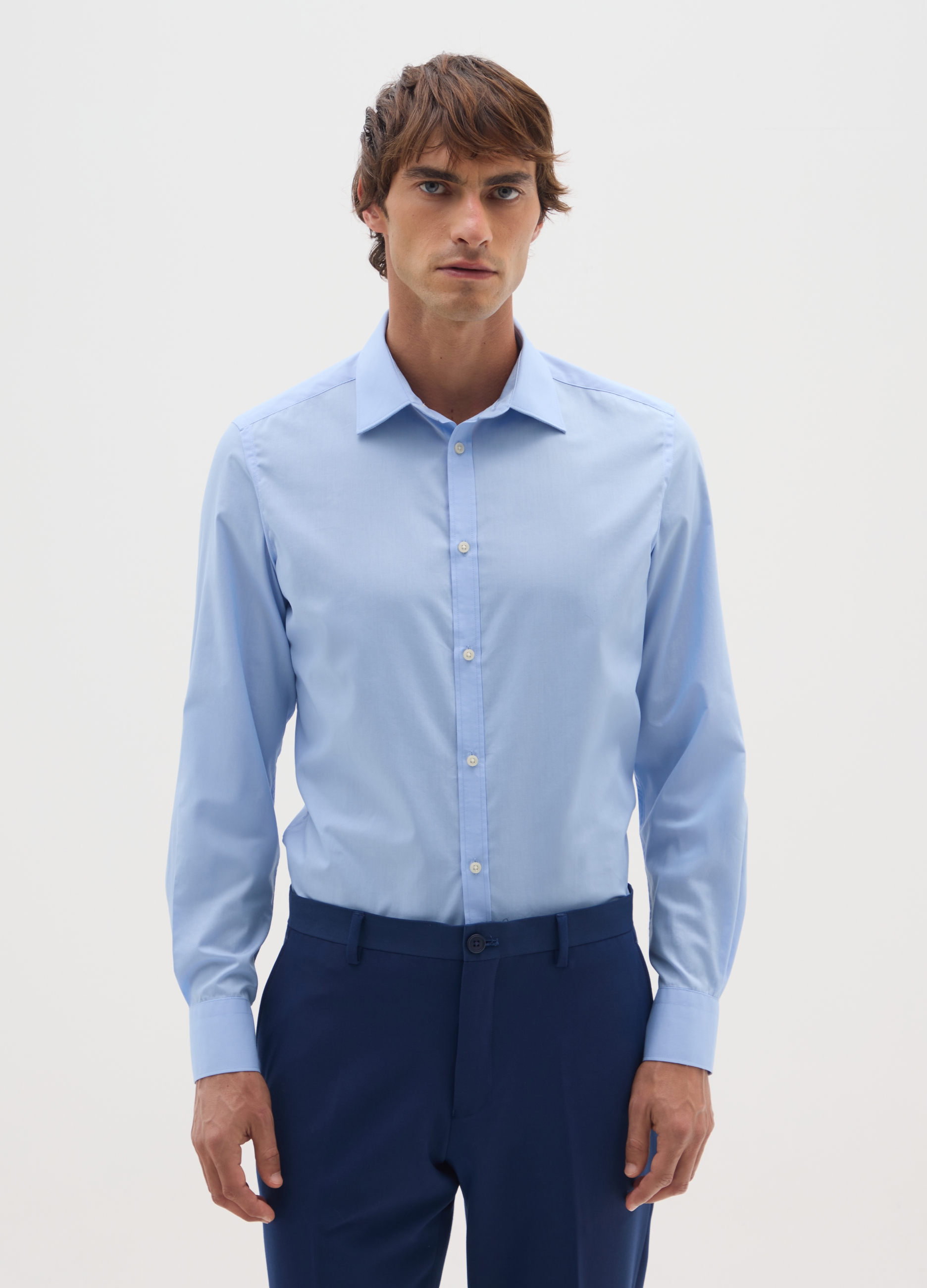OVS, Camicia Azzurra Slim Fit, Uomo, Azzurro, Taglia: 39