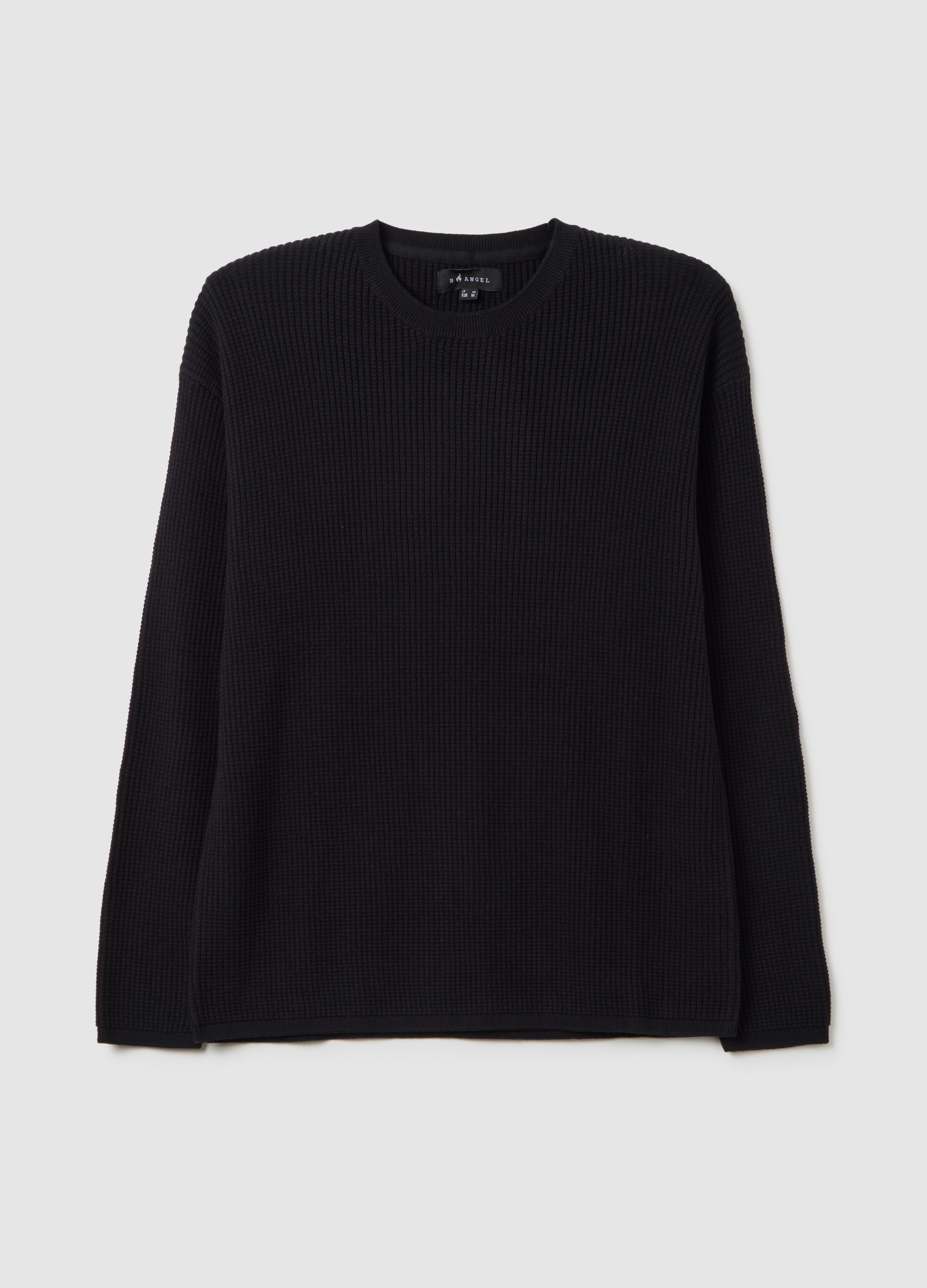 OVS, Pullover In Puro Cotone Nero Vestibilità Regular, Uomo, Nero, Taglia: XS