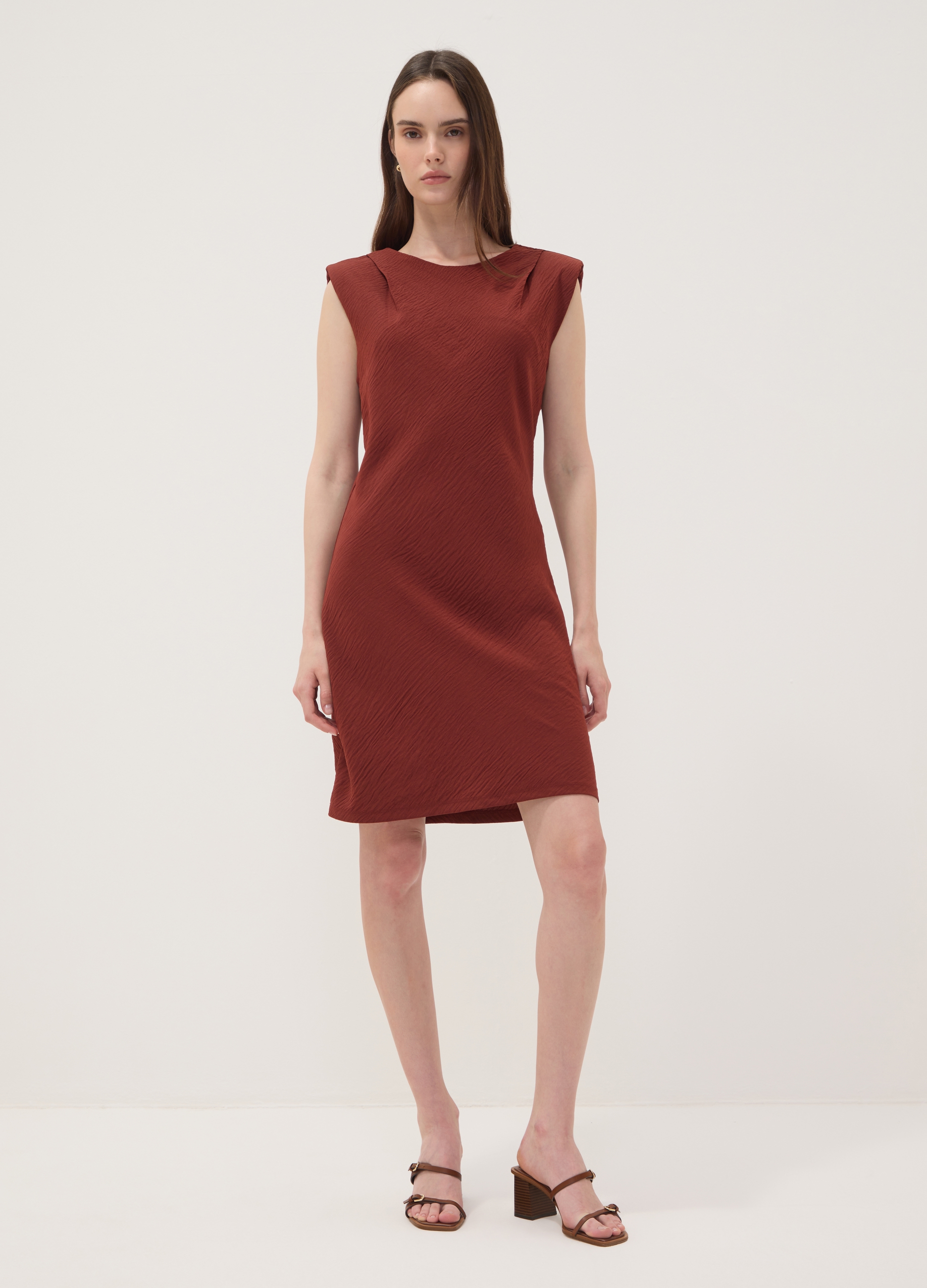 OVS, Abito Rosso Fitted Con Dettagli Arricciati, Donna, Rosso, Taglia: L