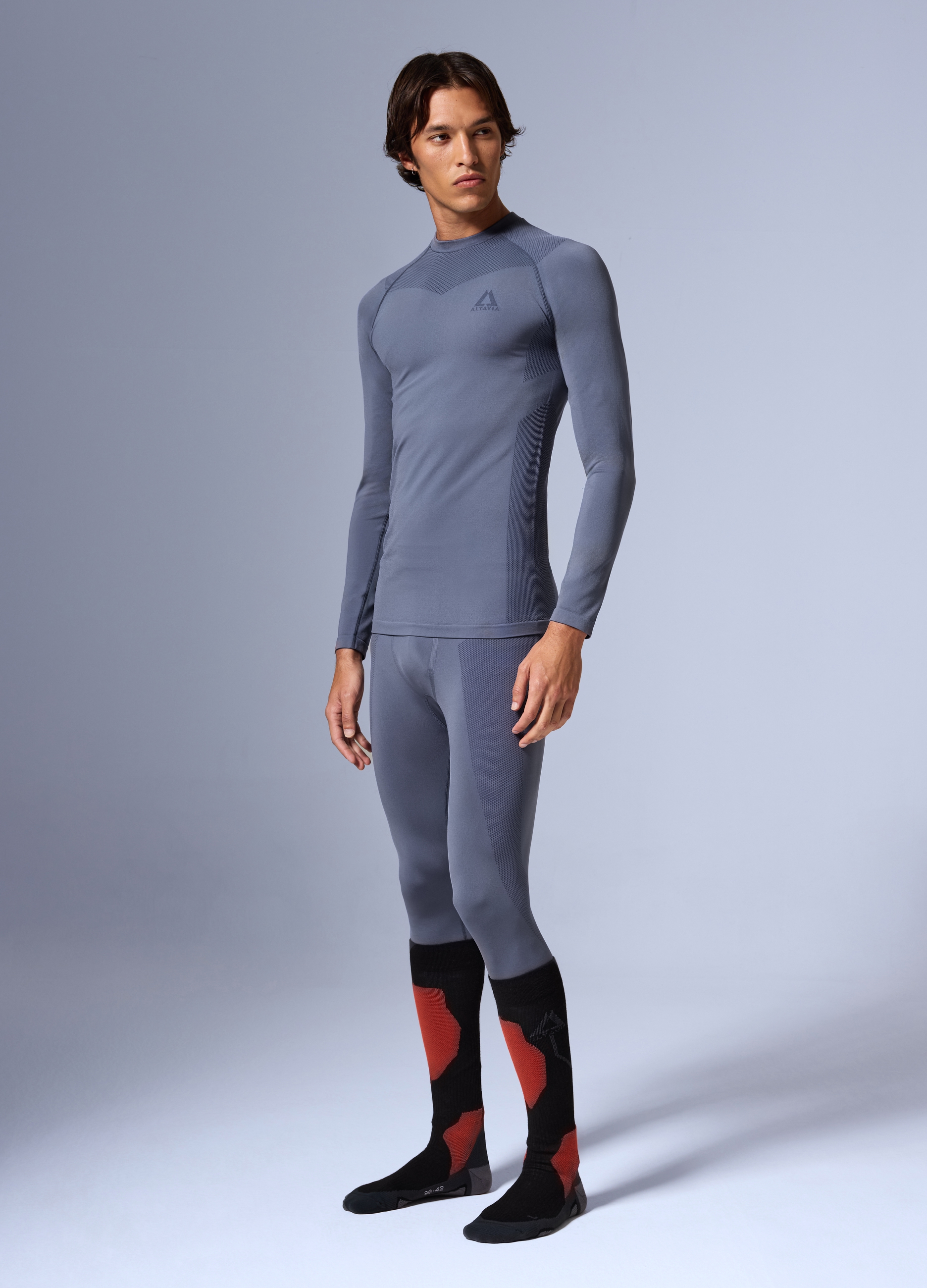 ALTAVIA, Leggings Termici Seamless Altavia With Deborah Compagnoni, Unisex, Blu, Taglia: S/M