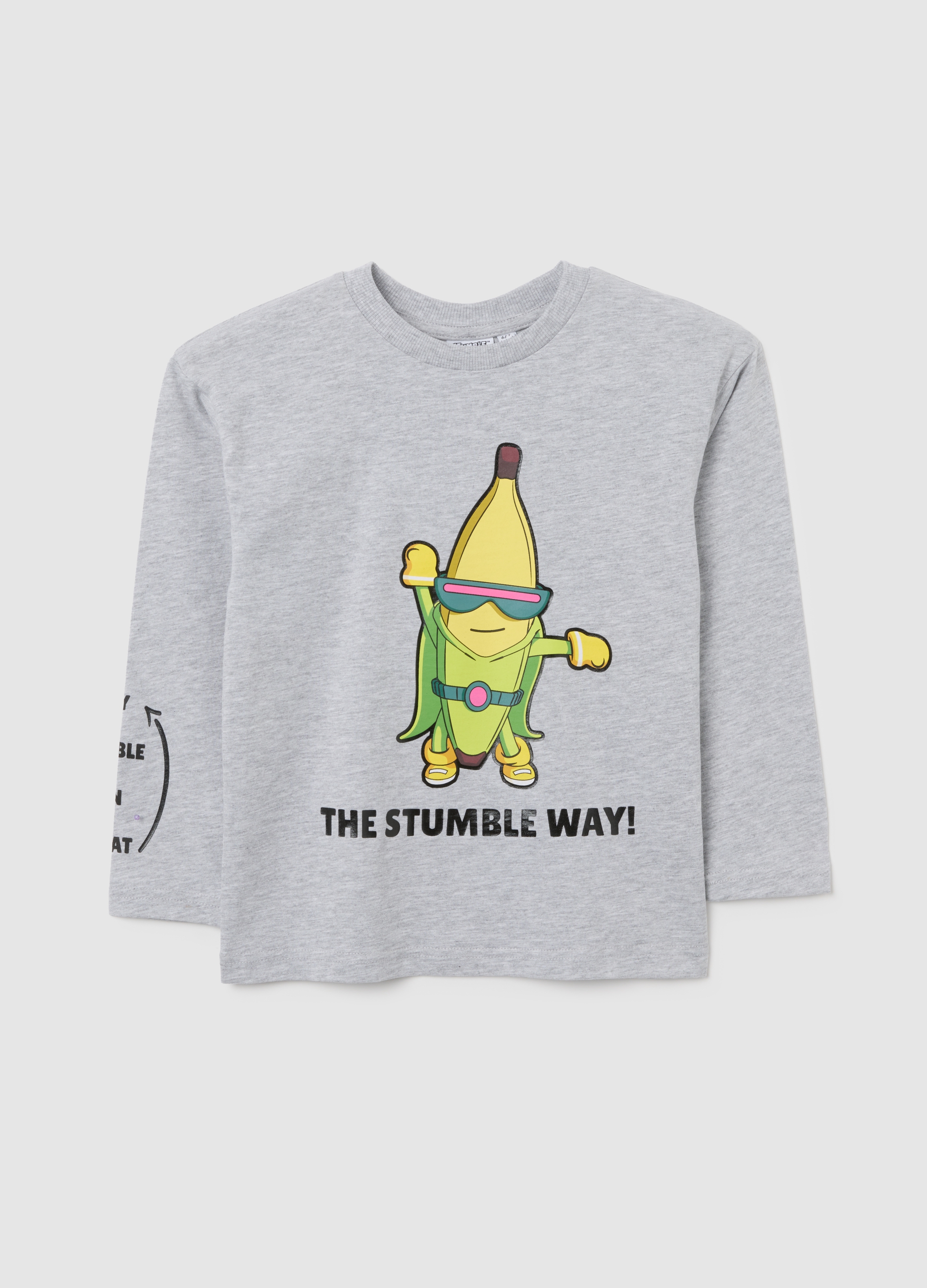 OVS KIDS, T-shirt Da Bambino In Misto Cotone Grigia Regular Fit Con Stampa, Grigio, Taglia: 8-9