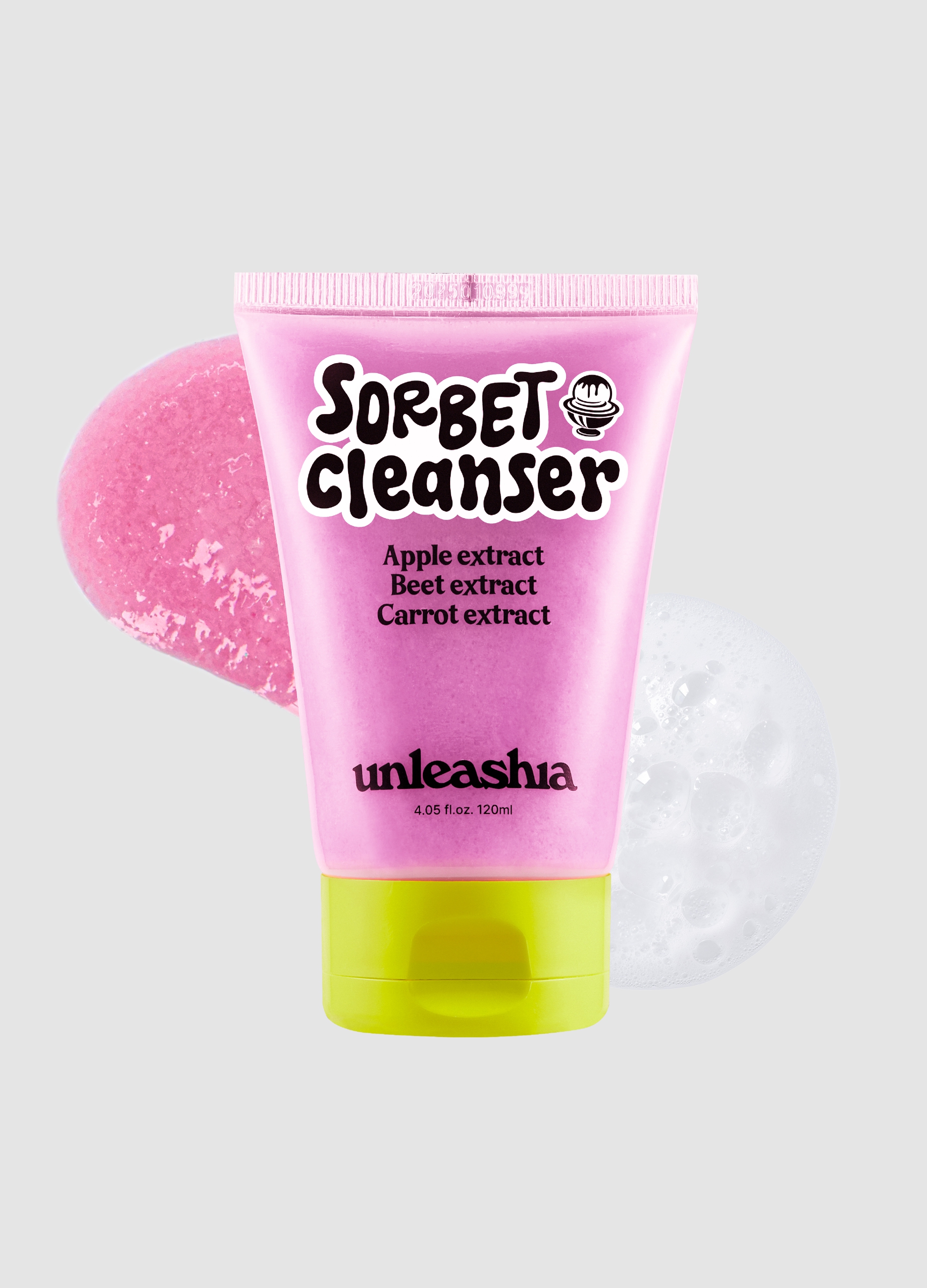 UNLEASHIA, Abc Sorbet Facial Cleanser - Skincare Coreana, Donna, Rosa, Taglia: FASUL