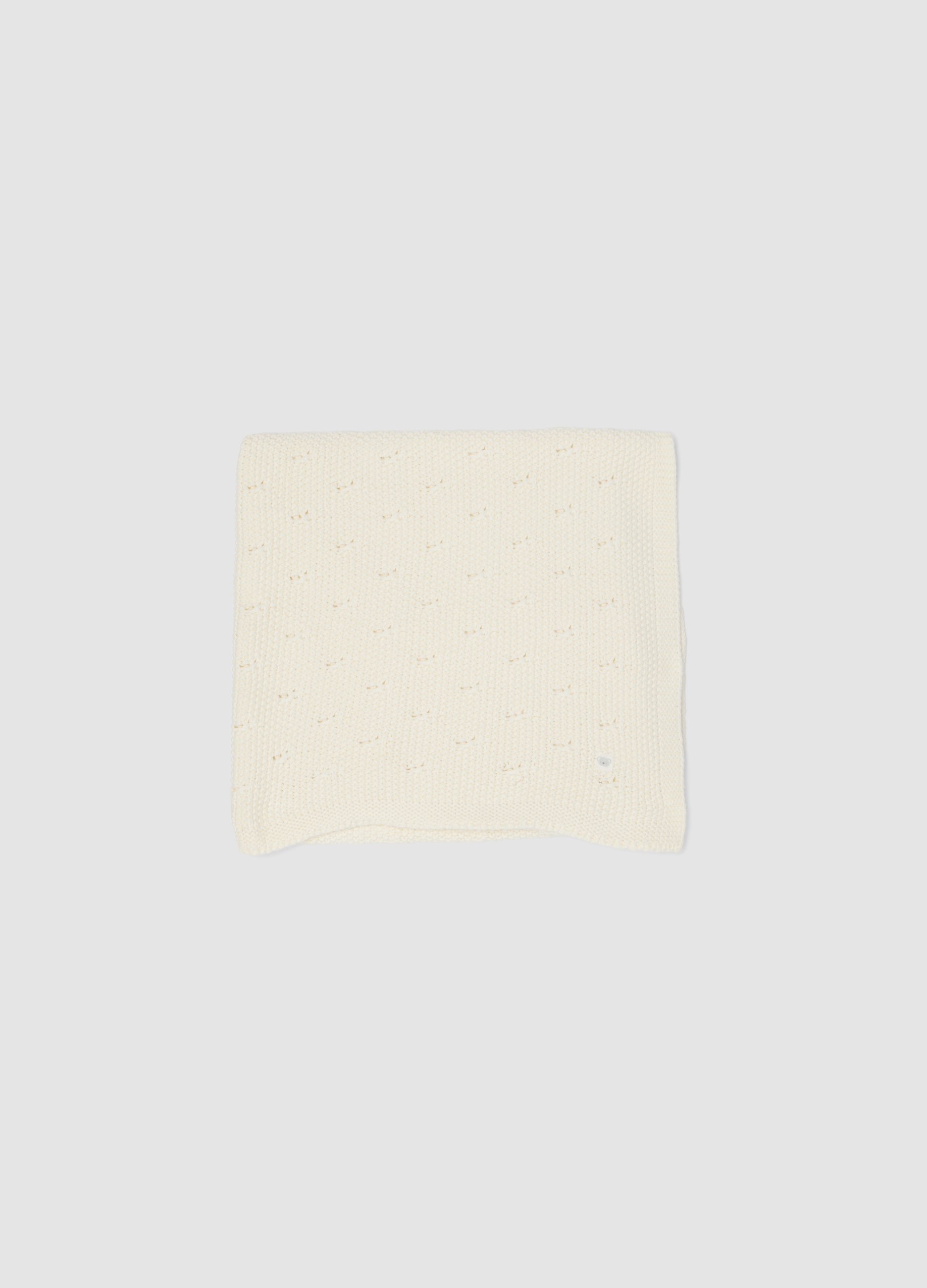 FAGOTTINO, Copertina Bianca In Puro Cotone Organico Lavorato A Maglia Per Neonati, Unisex, Bianco, Taglia: ONE SIZE