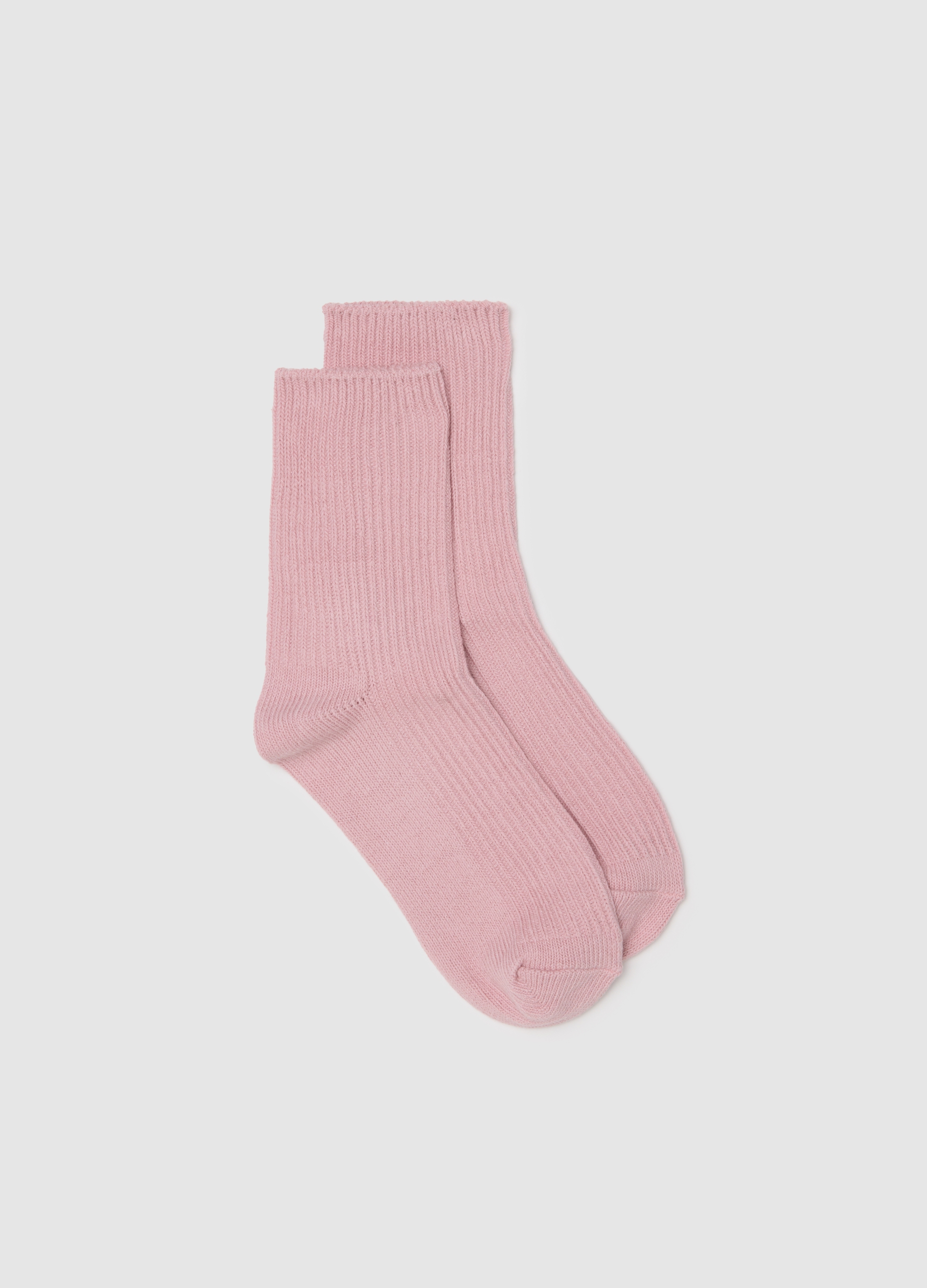 Calcetines Largos Rosas En Mezcla De Algodón Elástico, Mujer, Rosa Claro, Talla: 36-38