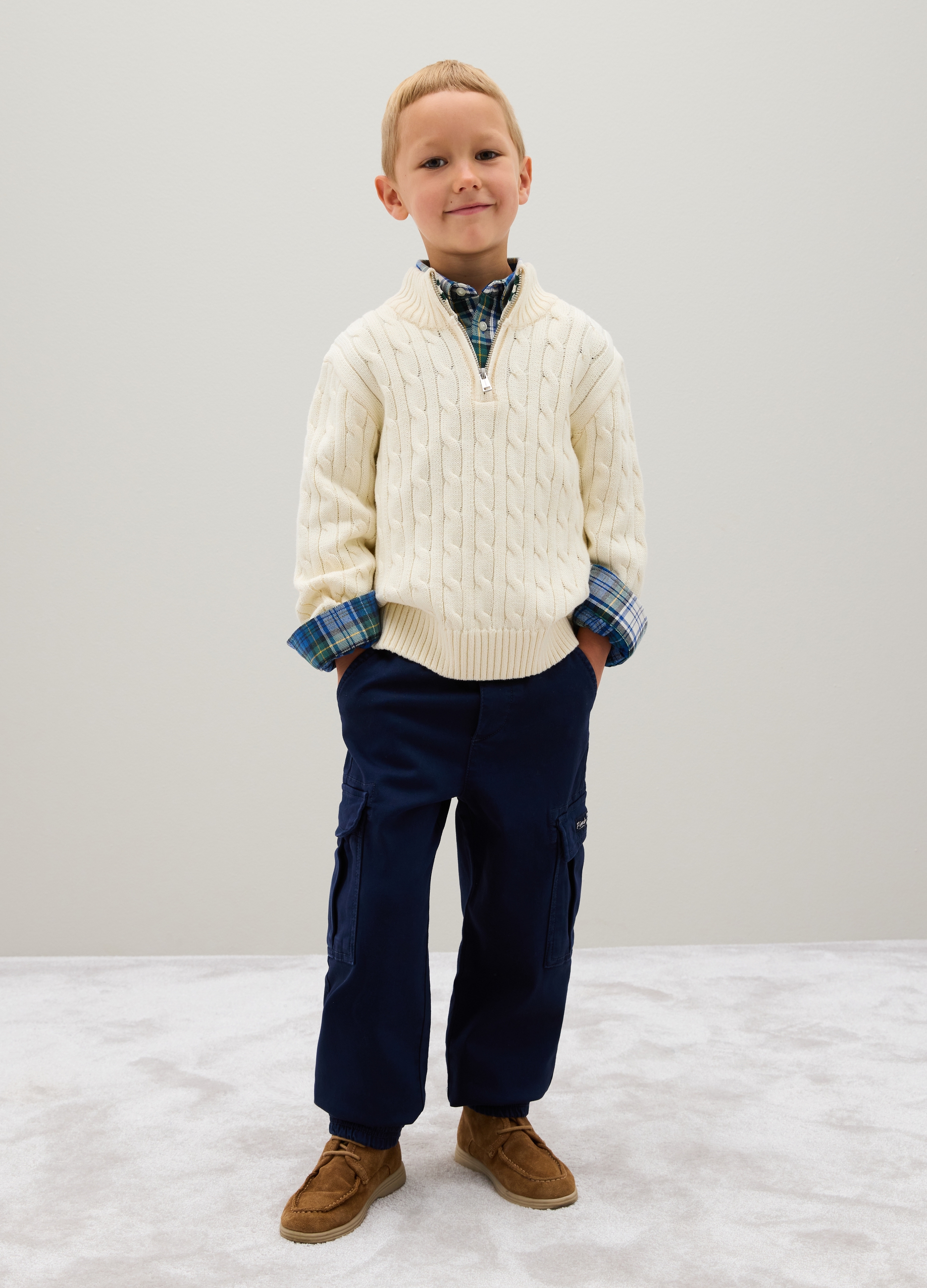 OVS, Pantalones Cargo De Algodón Elástico Azul Para Niños, Niño, Azul oscuro, Talla: 10