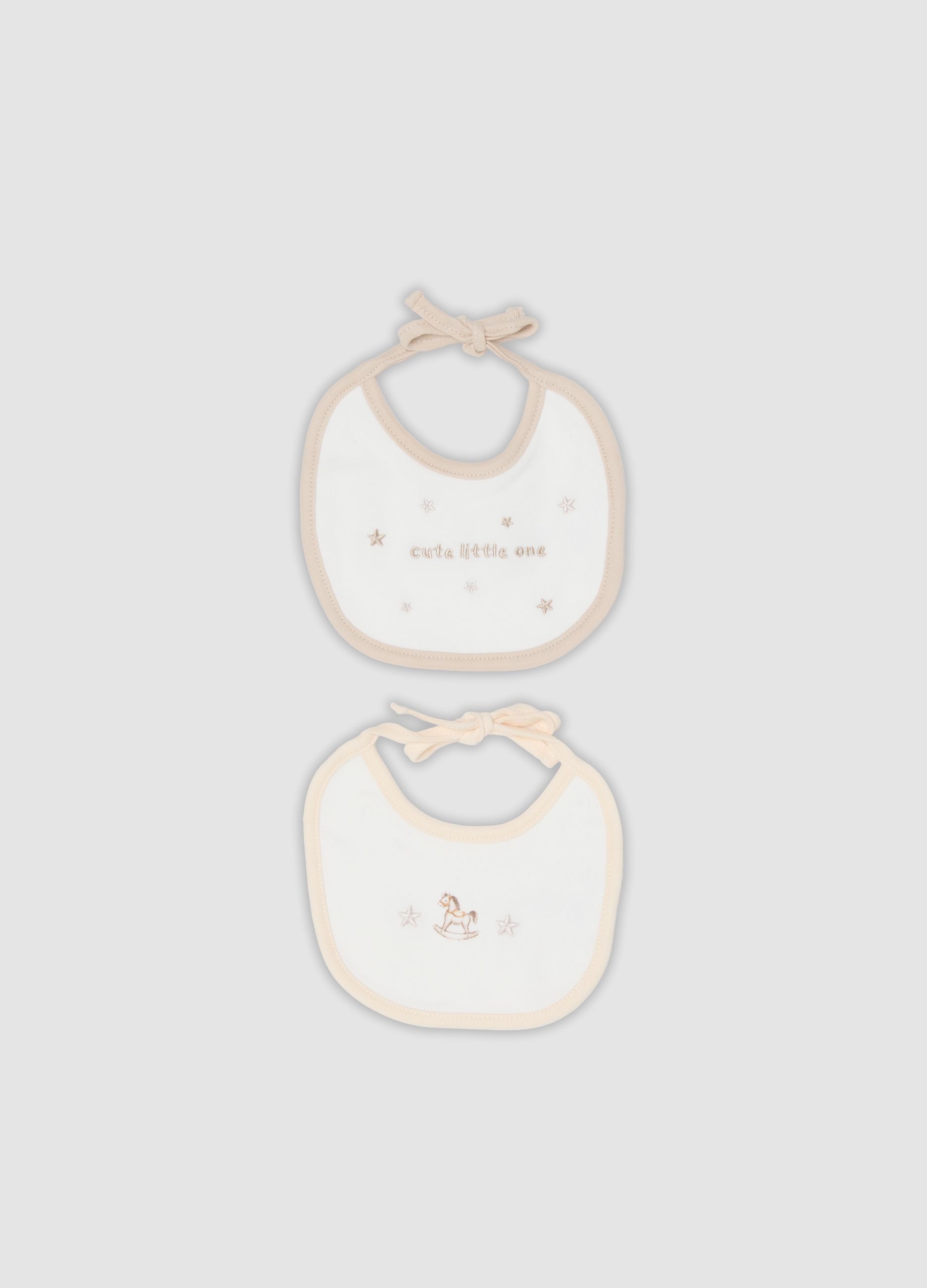 FAGOTTINO, Bipack Di Bavaglini Grigio E Rosa In Puro Cotone Organico Con Stampe Per Neonato, Multicolor, Taglia: T.U.