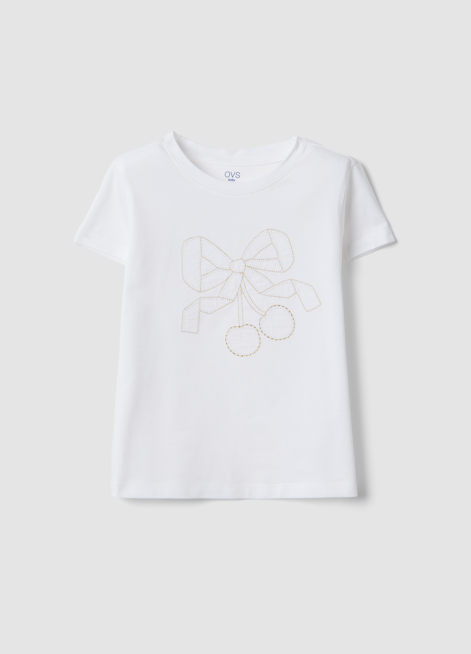 OVS KIDS, Camiseta Blanca De Niña En Algodón Elástico Corte Regular, Niña, Blanco óptico, Talla: 8-9