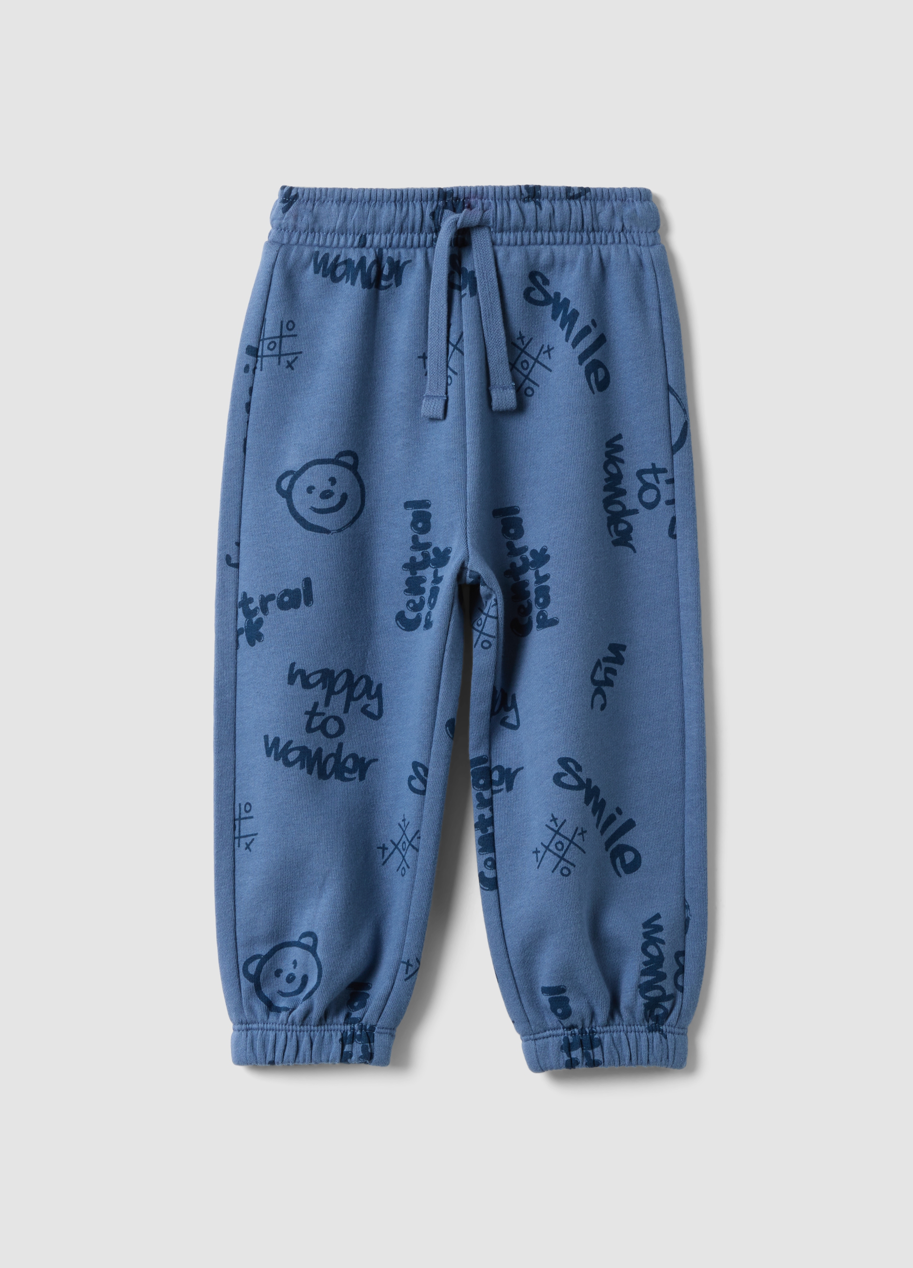 FAGOTTINO, Pantaloni Jogger Azzurri In Puro Cotone Per Bimbo Comfort Fit, Bambino, Azzurro, Taglia: 12-18