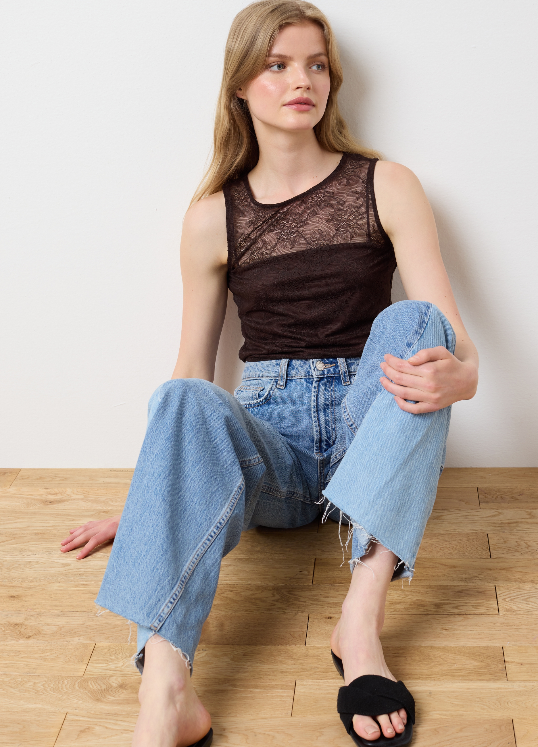 OVS, Body Da Donna In Pizzo Marrone Regular Fit, Marrone, Taglia: S